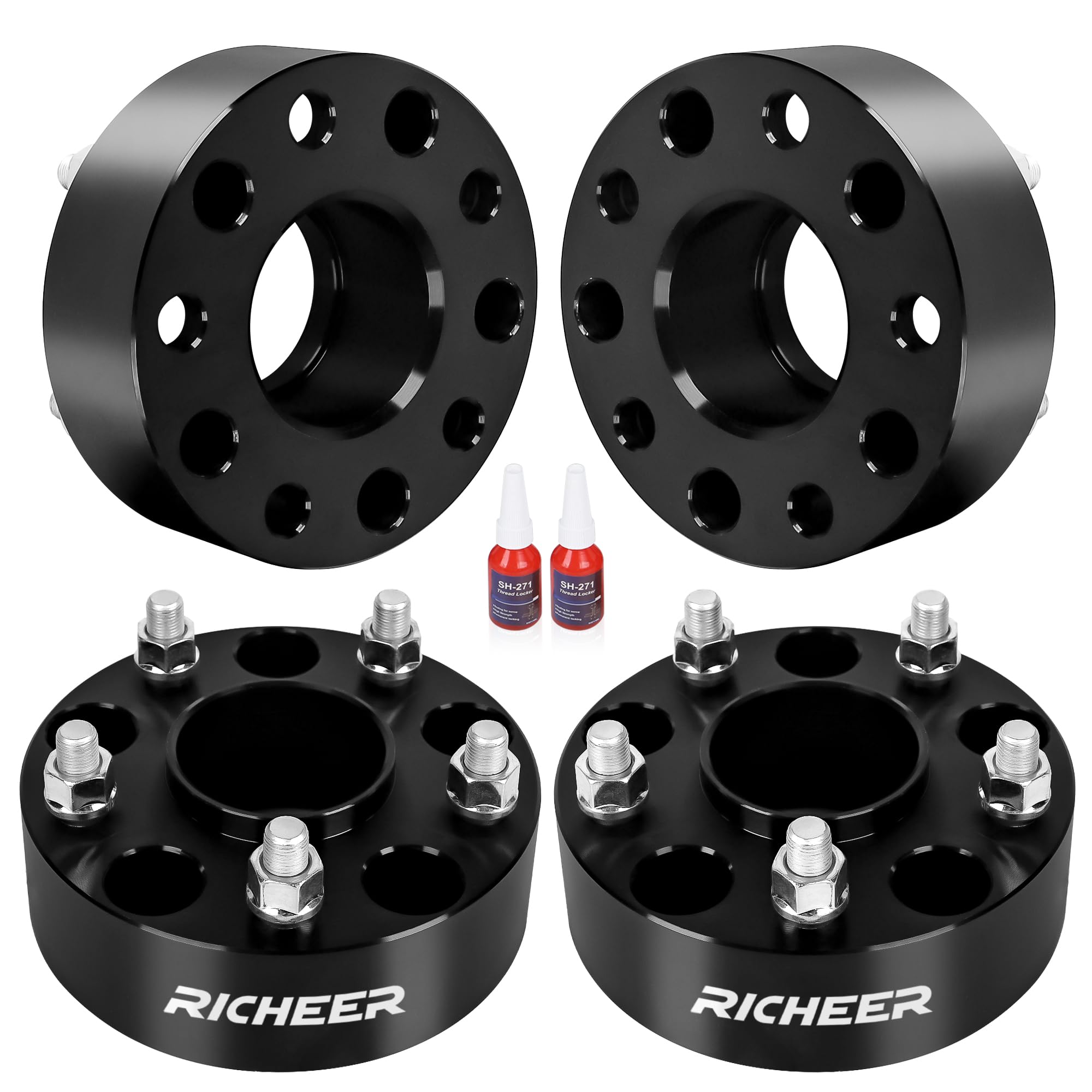 Richeer 5X5 Hubcentric Wheel Spacers For 2007-2017 Wrangler Jk Jku 1999-2009 Grand Cherokee Wj Wk 2006-2010 Commander Xk, 4Pcs 2