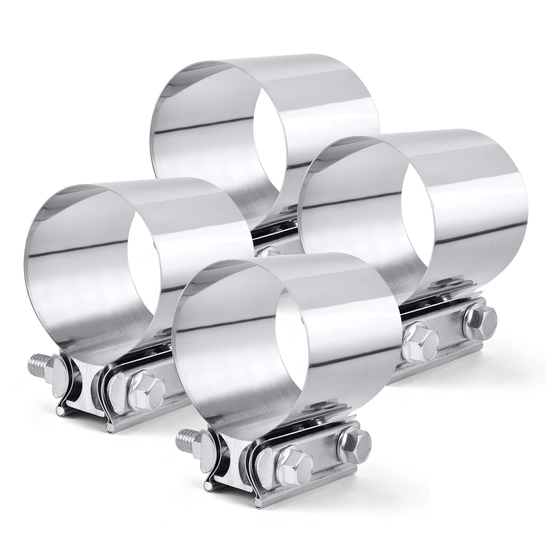 Speedwow 3 Inch Butt Joint Exhaust Clamp Band Coupler Sleeve Stainless Steel 4 Pcs…