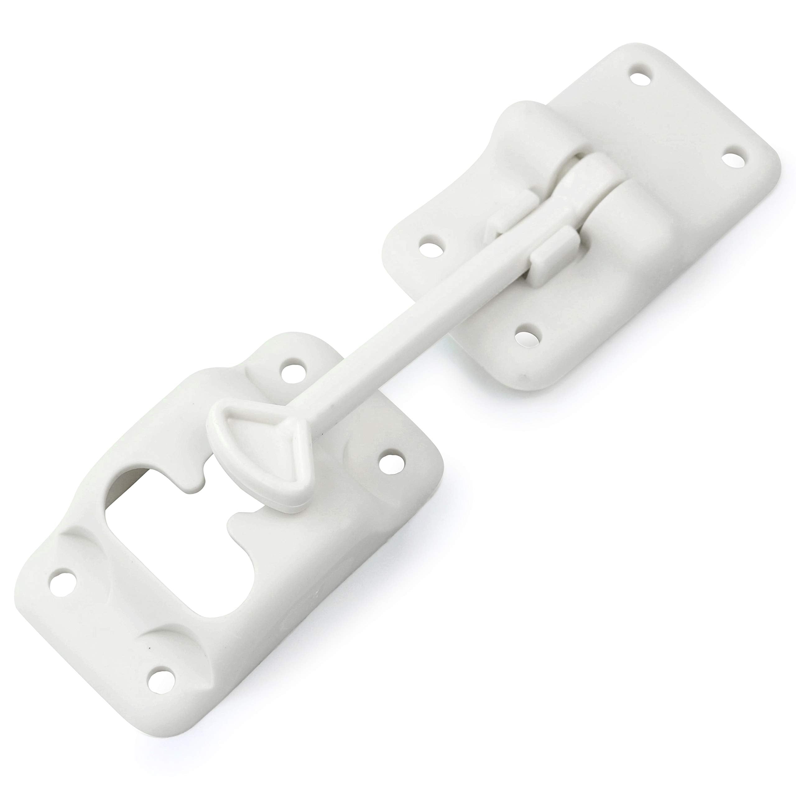 Leisure Coachworks 4-Pack White Rv T-Style Door Holder Catch 4'' 4 Pack For Latch Holder Camper Trailer Cargo Hatch (White, 4''