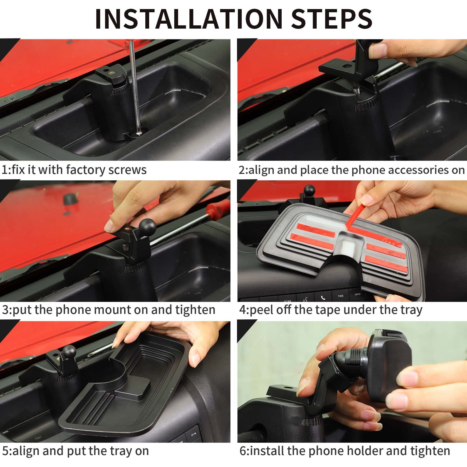 Voodonala for Jeep JK Phone Holder with Storage Cell Phone Dash Multi-Mount for 2011-2018Jeep Wrangler JK JKU, US Flag (Upgraded