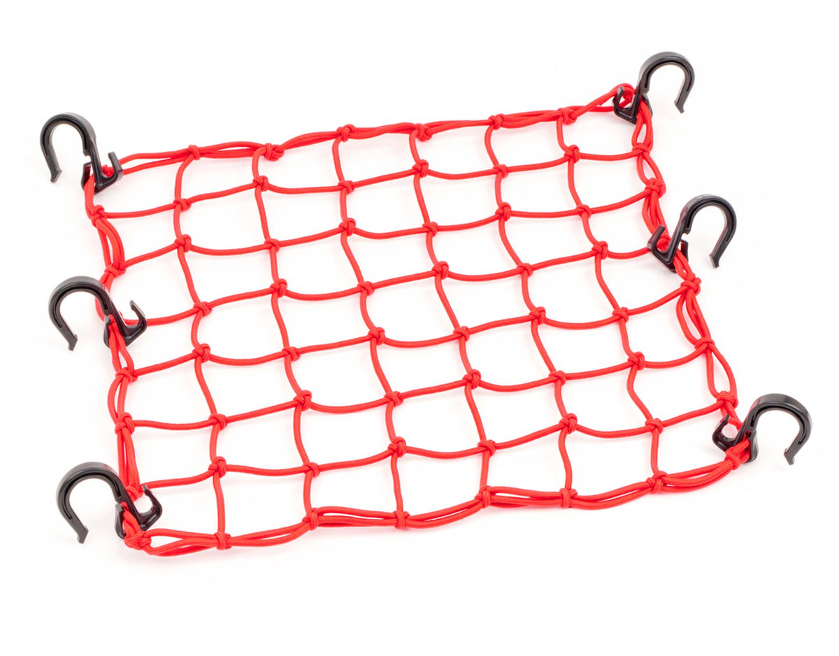 Powertye 50151 Red 15Inx15In Cargo Net Featuring 6 Adjustable Hooks & Tight 2Inx2In Mesh