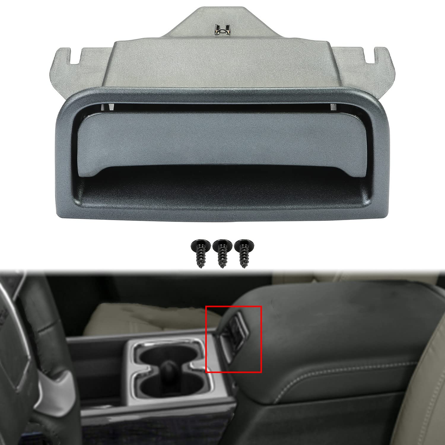 Ecotric Black Center Console Latch Compatible With 2014-2020 Chevrolet Silverado & Gmc Sierra 1500 2500Hd 3500Hd Replace For Par