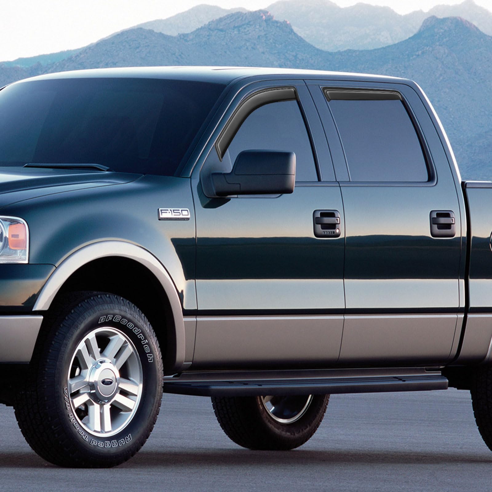 Cxdar Window Visors Rain Guards For 2004 2005 2006 2007 2008 Ford F150 Supercrew, Window Vent Wind Shades Deflectors For 06 07 0