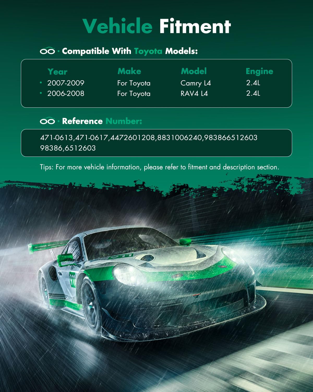 Scitoo Ac Compressor Fits For T-Oyota Camry T-Oyota Rav4 2.4L 2006 2007 2008 2009 Co 11178Jc