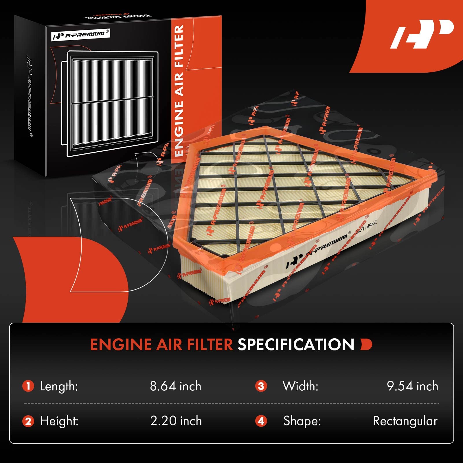 A-Premium Front Engine Air Filter Compatible With Cadillac Ats, Cts & Chevrolet Camaro, 2013-2023, 2.0L 2.5L 3.6L, Flexible Panel, Replace# 20857930