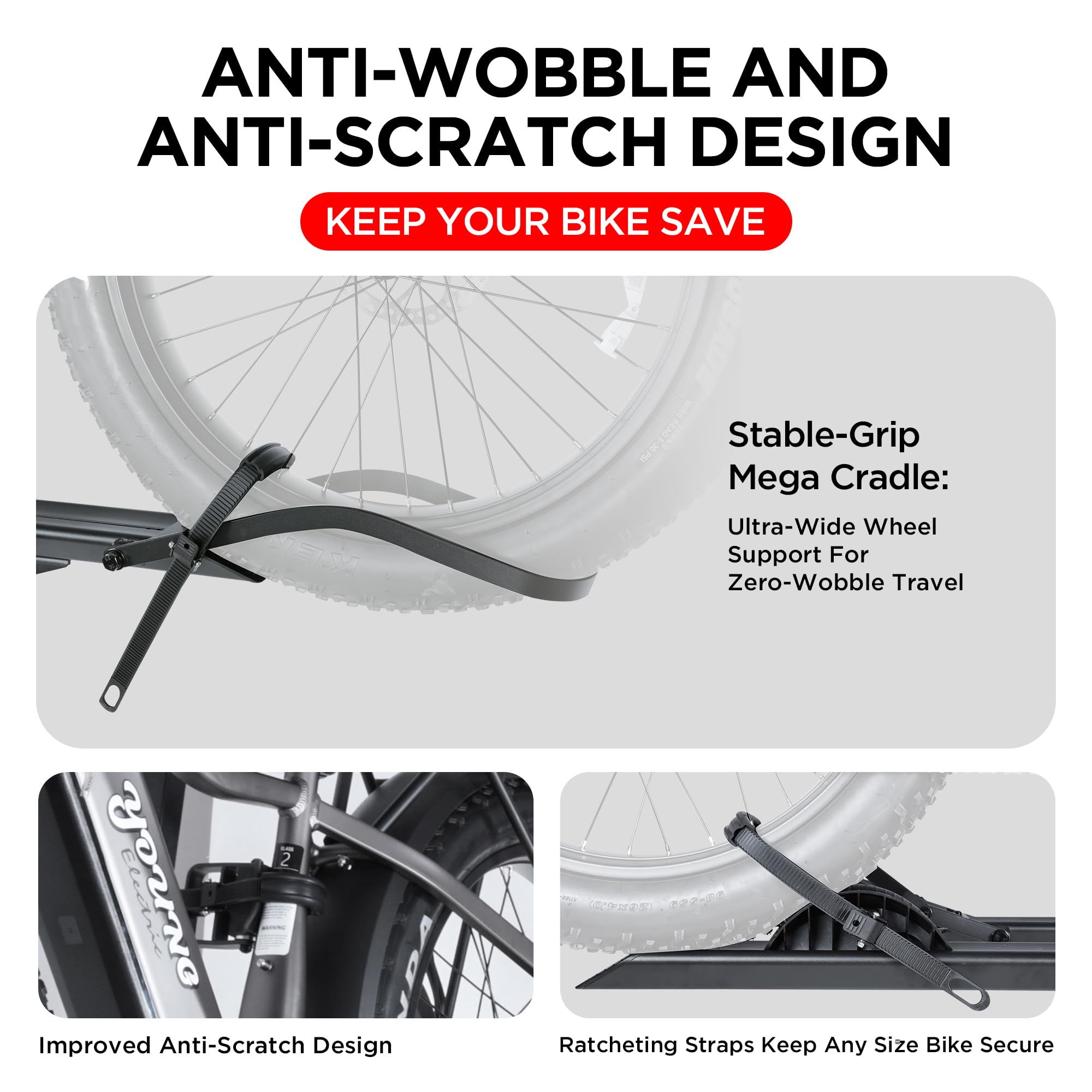 YOUNG ELECTRIC 200LBS EZ-FOLD Aluminum 2-Ebike Carrier with Ramp for Bikes and Electric Bike, Car SUV Truck Van RV and Trailer