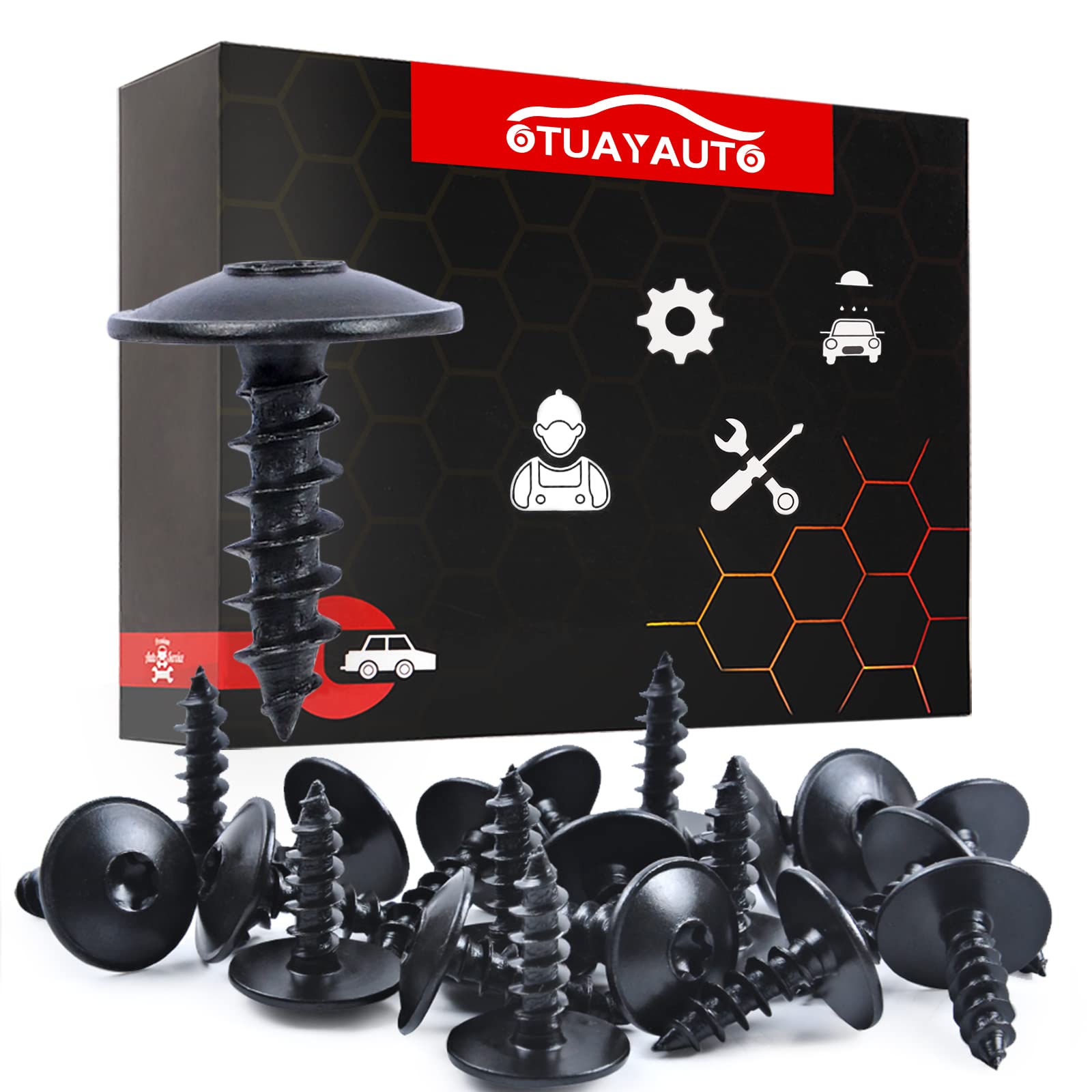 OTUAYAUTO Fender Liner Splash Shield Guard Bumper Cover Self Tapping T25 Screw - Replacement for Audi A3 A5 Q5 R8, Volkswagen Pa