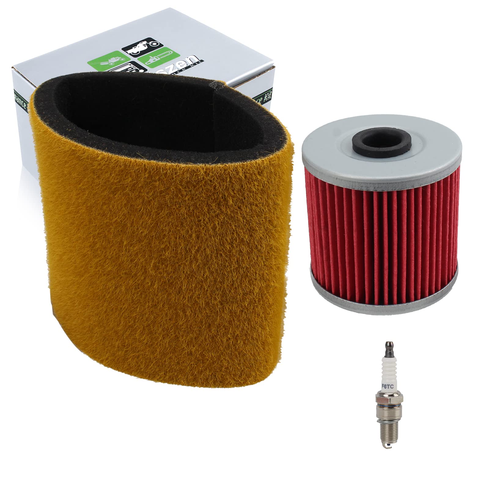 partszen Air Filter Oil Filter Spark Plug for Kawasaki Prairie 300 400 Bayou 220 300 1988-2002