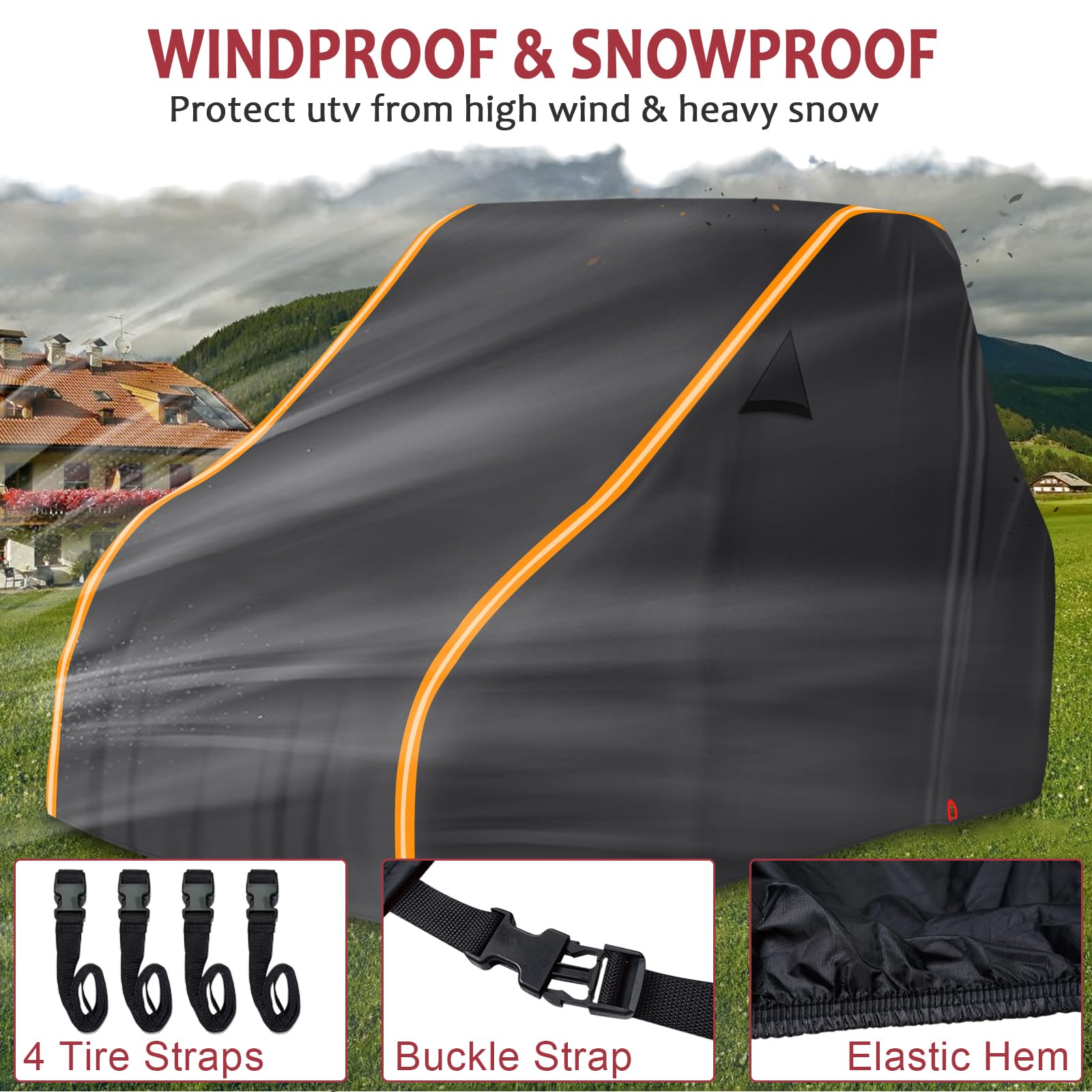 StarknightMT UTV Cover 2 Seater, Full Cover Compatible with Can Am Maverick X3 /Turbo / 900, Kawasaki, CFMOTO, RZR, Talon, SXS H