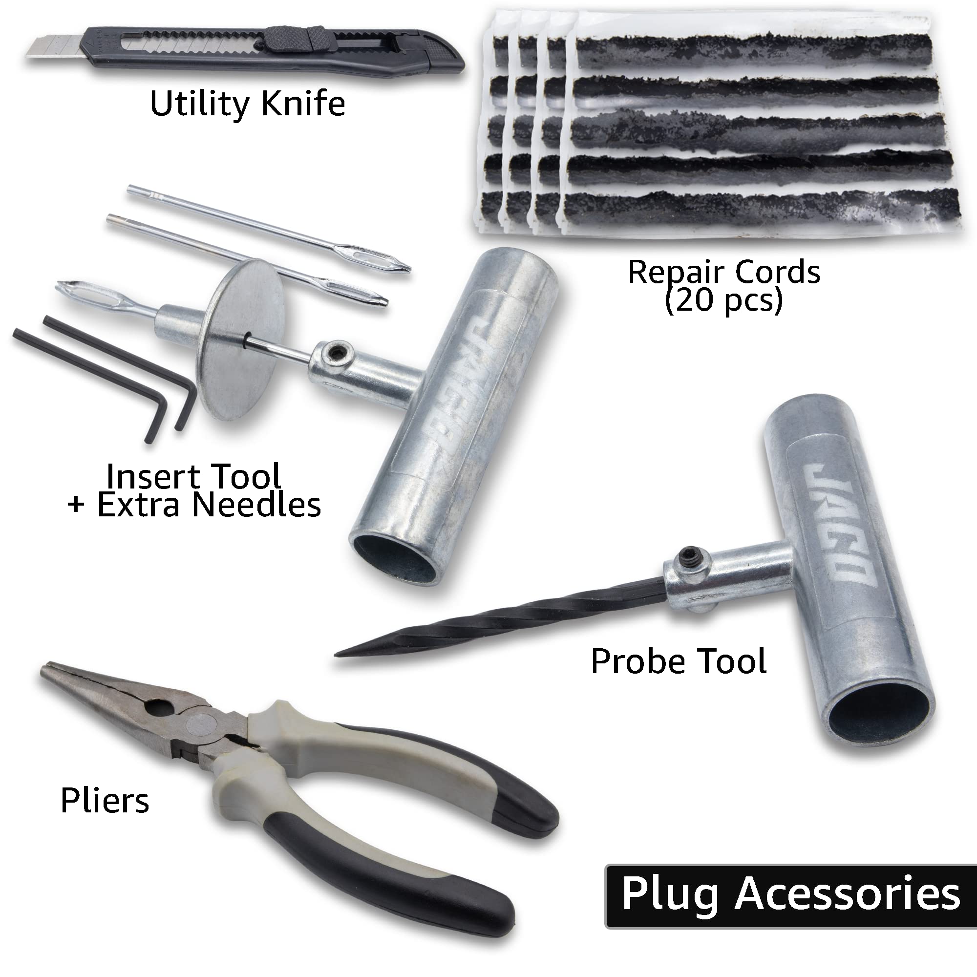 Jaco Trx-50 Heavy Duty Tire Repair Kit | Universal Tire Plug Kit