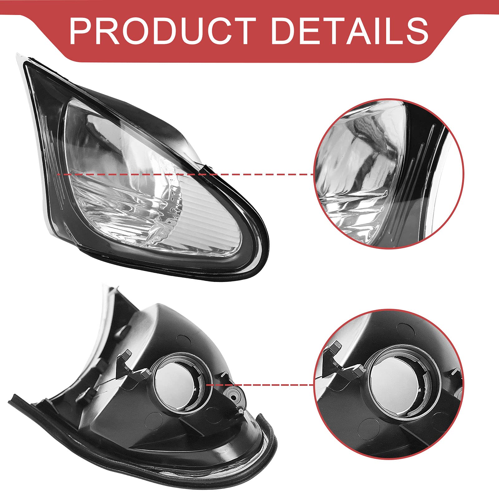 Clear Corner Signal Light,1 Pair Turn Signal Corner Light Lamp Lens Replacement For Bmw E46 3-Series 4Dr 2002-2005 Sedan Clear Corner Parking Marker Light Lens