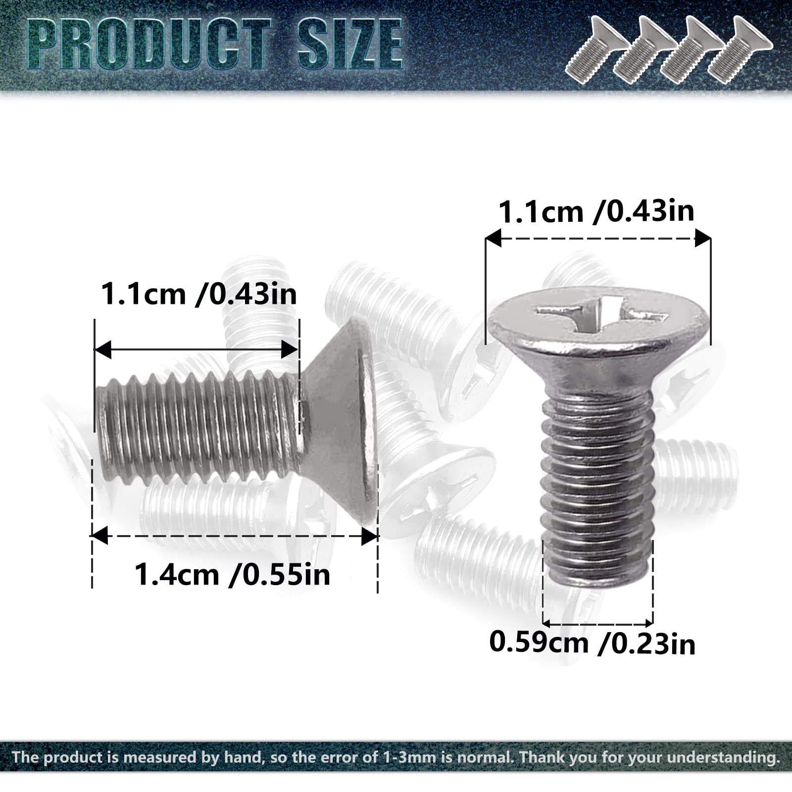 8PCS Stainless Steel Retaining Screws for Front and Rear, Stainless Steel Brake Disc Rotor Screws, 936-000-601-40-H, Compatible