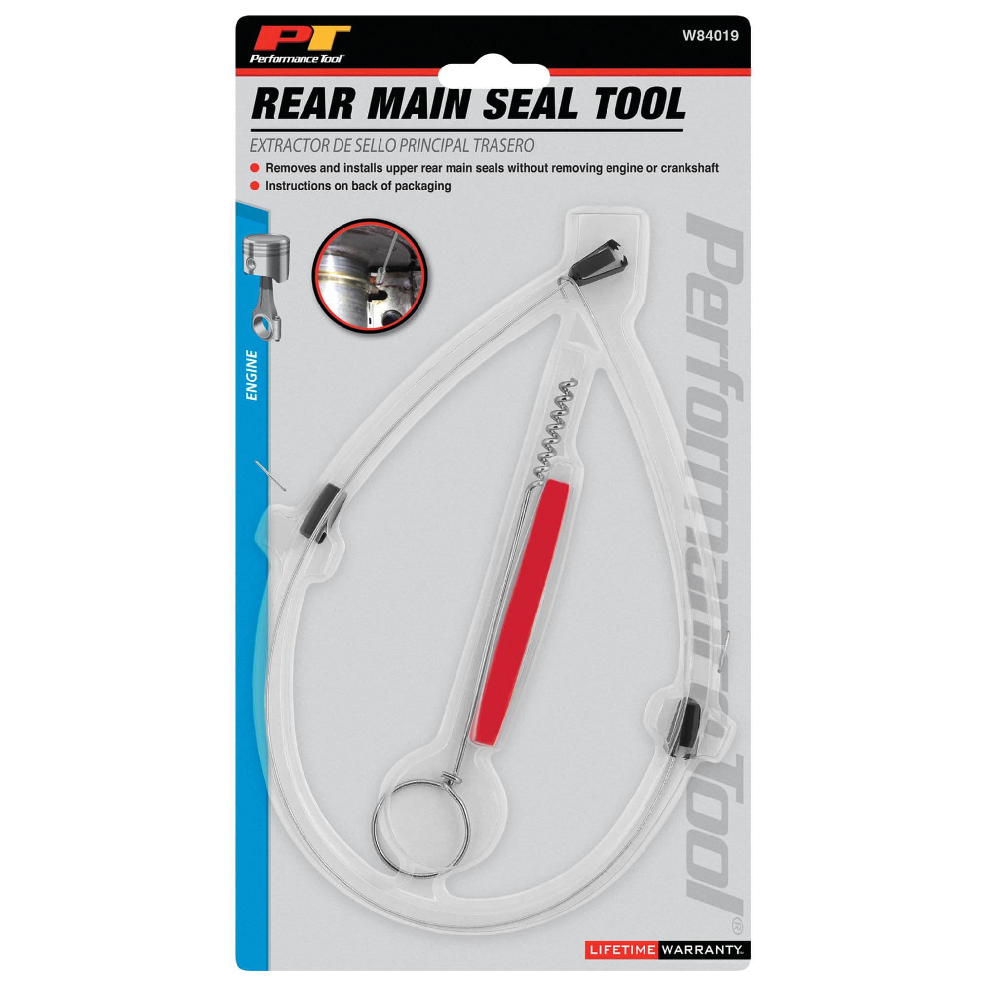 Performance Tool W84019 Rear Main Seal Installer/Remover Kit - Metal, Efficiently Installs/Removes Seals Without Engine Removal