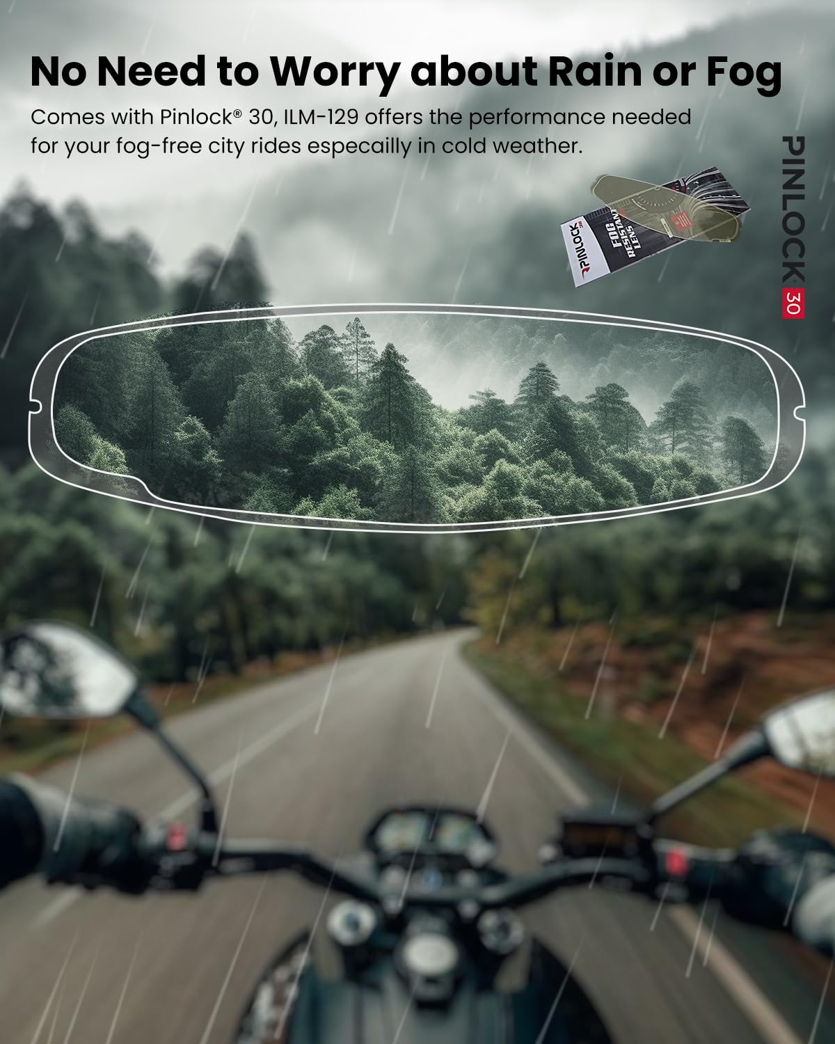 Ilm Motorcycle Snowmobile Full Face Helmet Pinlock Insert Anti-Fog Dual Visor Motocross Atv Casco For Men Women Dot Model-129 (G