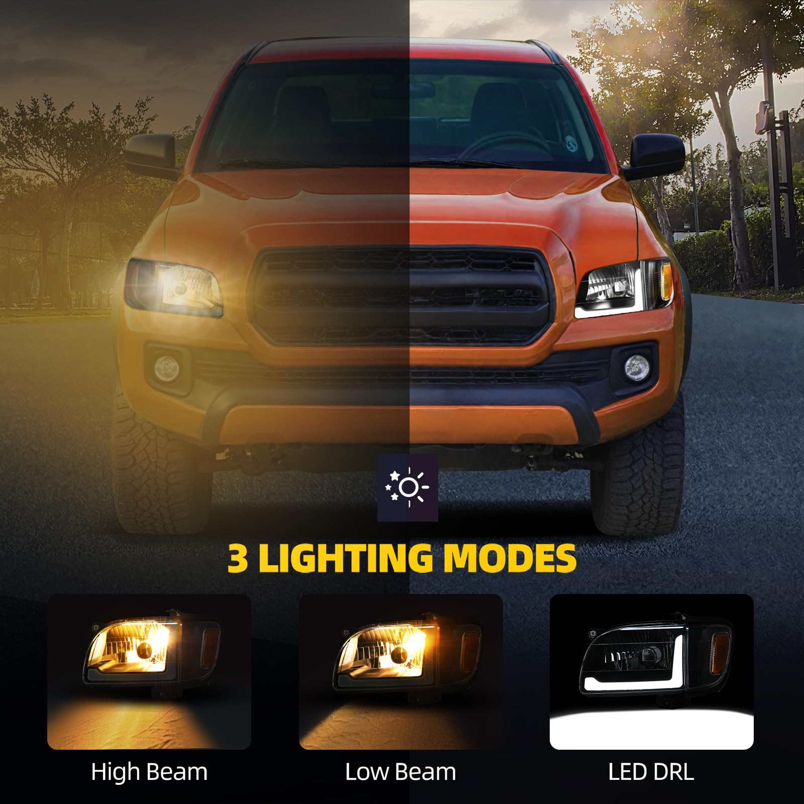 Dwvo Led Headlight Assembly Compatible With 2001-2004 01 02 03 04 Tacoma Pickup Truck Headlamps Replacement Headlights Black Hou