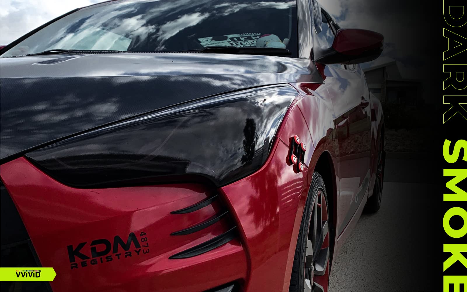 Vvivid Air-Tint Dark Black Headlight Taillight Tint Air-Release Vinyl Wrap Film Roll (60 Inch X 48 Inch)