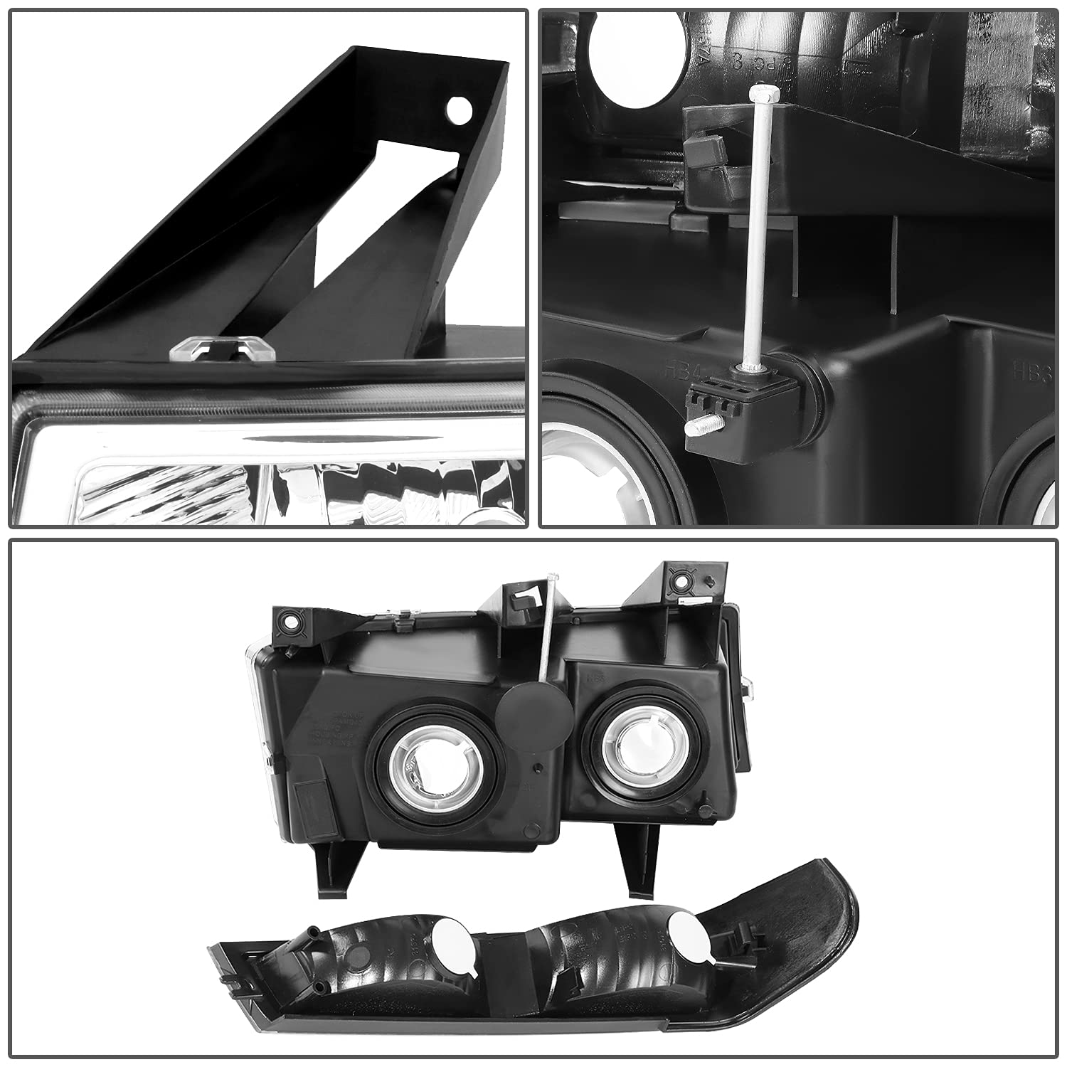 Dna Motoring Hl-Oh-Ccol044P-Ch-Cl1 Chrome Housing Headlights Compatible With 04-12 Colorado Canyon
