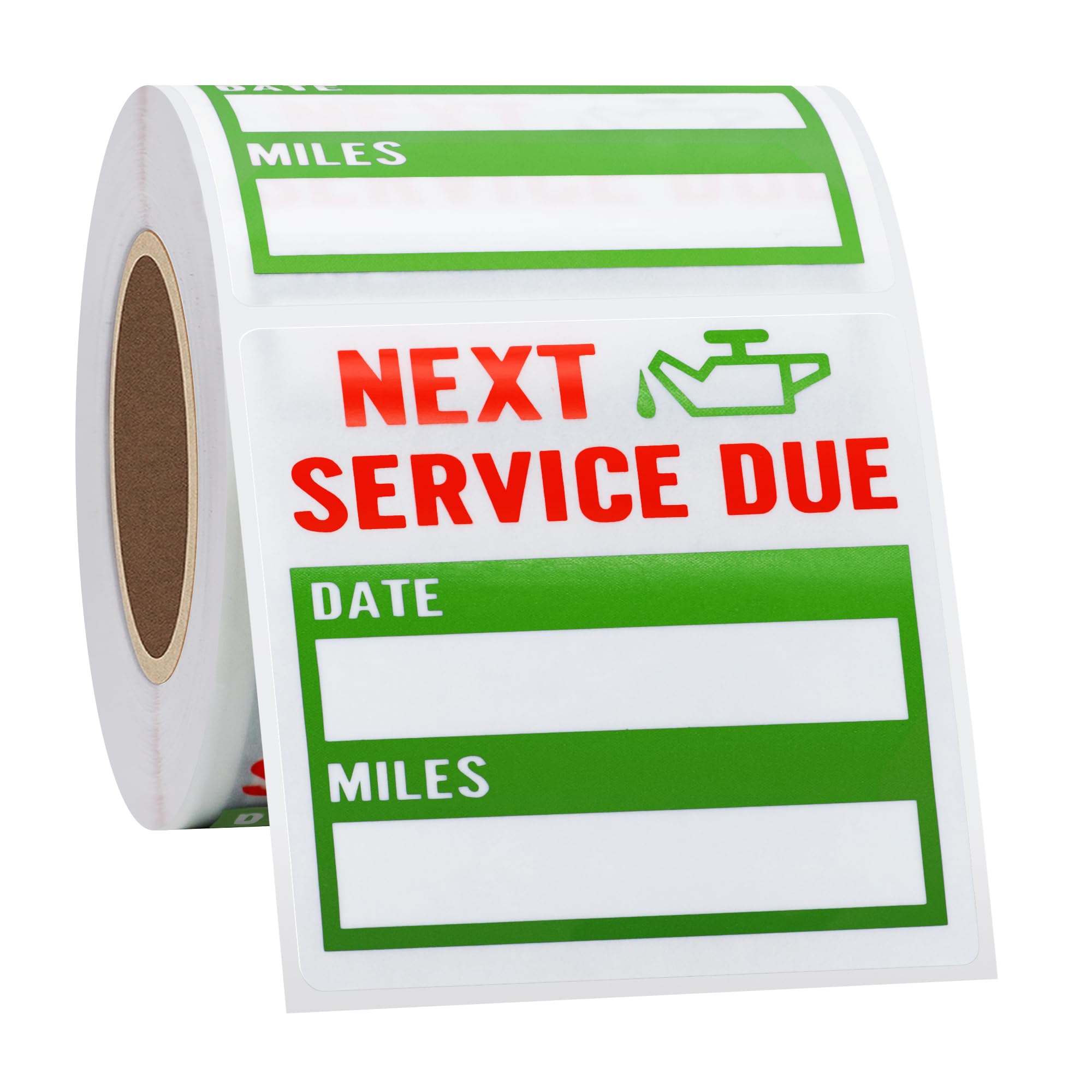 Hybsk 200Pcs Clear Oil Change/Service Reminder Stickers 2 ''X2 '' Premium Quality Oil Change Stickers (Green)