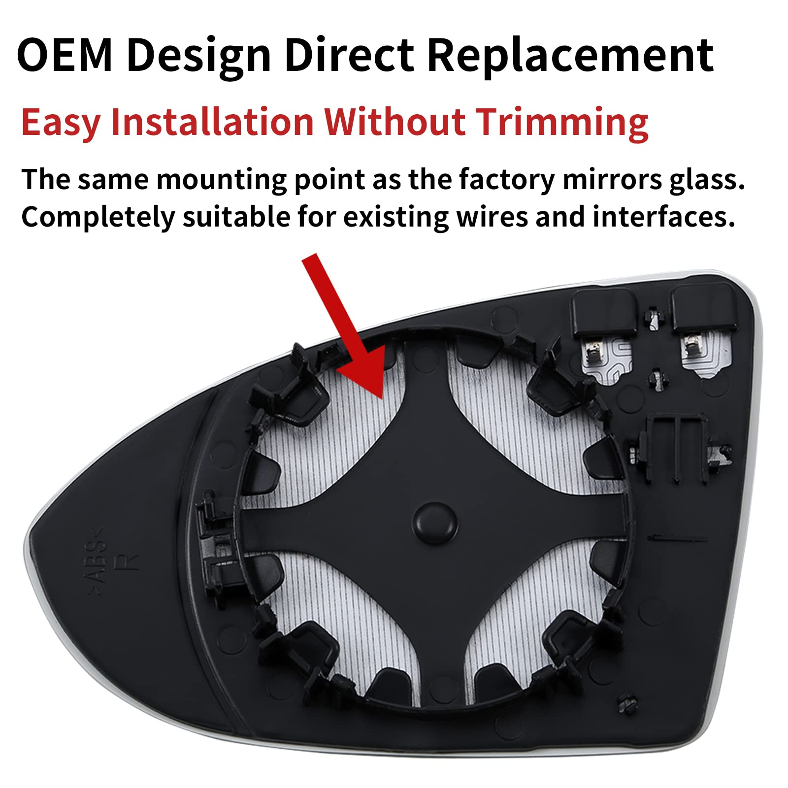 LOIYLLEN Passenger Side Mirror Replacement for Volkswagen VW Golf MK7, 2015-2021 Golf Golf GTI, 2015-2019 Golf R Golf SportWagen