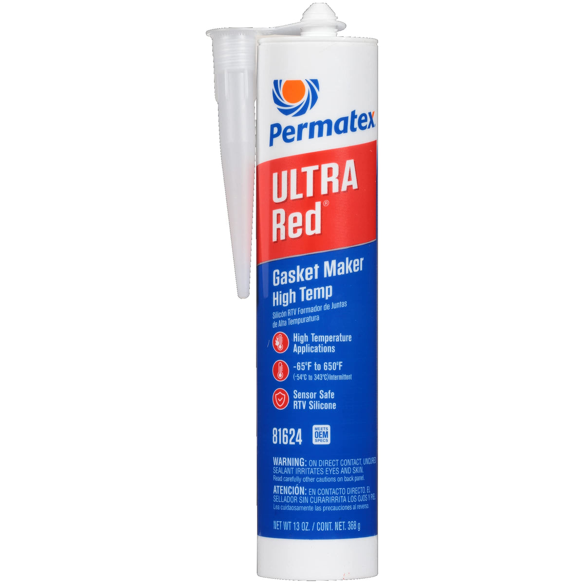 Permatex 81624 Ultra Red High Temperature Gasket Maker, 13 Oz