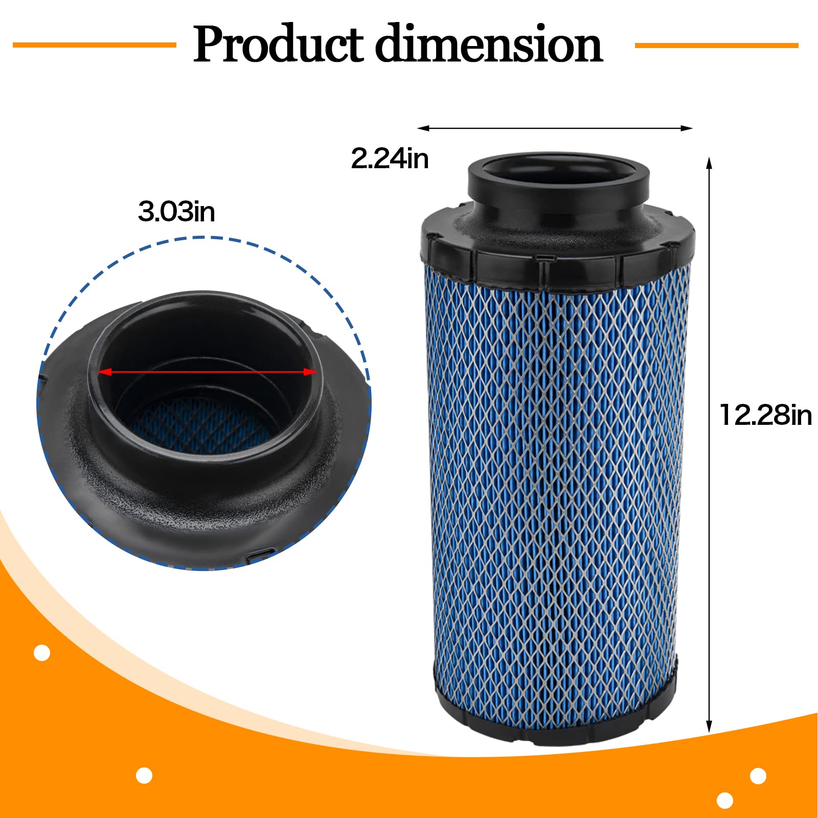 2882234 Air Filter Replacement for Polaris RZR 1000 XP/RZR 4 1000 XP/RZR XP Turbo/RZR Turbo XP4 2014 2015 2016 2017 2018 2019 20