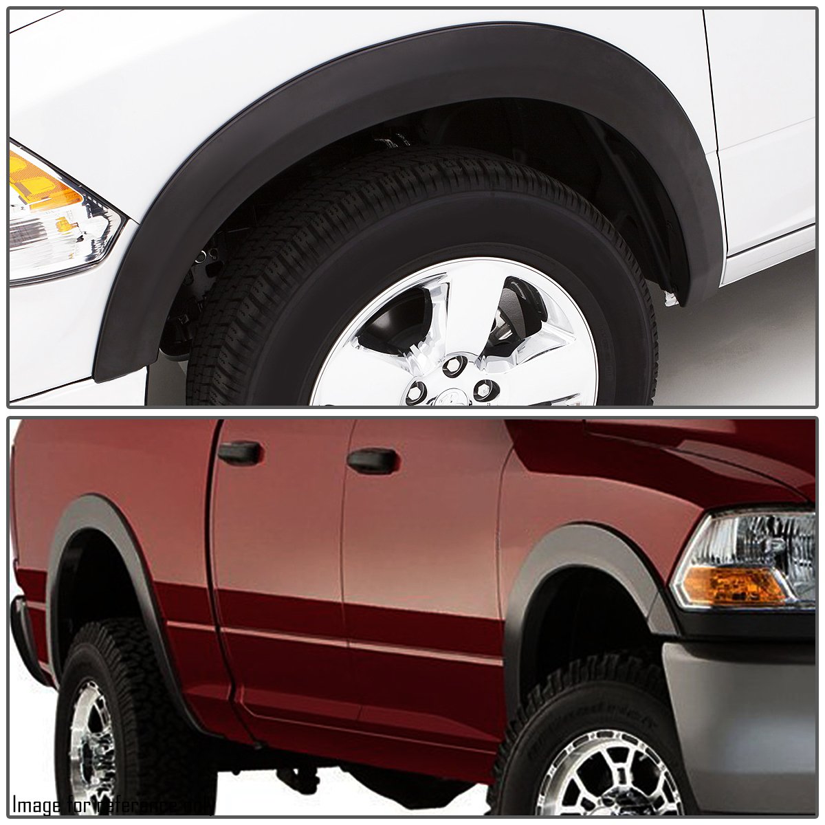 Auto Dynasty Fender Flares Compatible with Dodge Ram 1500 2500 3500 96'' 78'' 75.9'' 76.3'' 97.9'' Fleetside Beds 2002-2009, 4PC