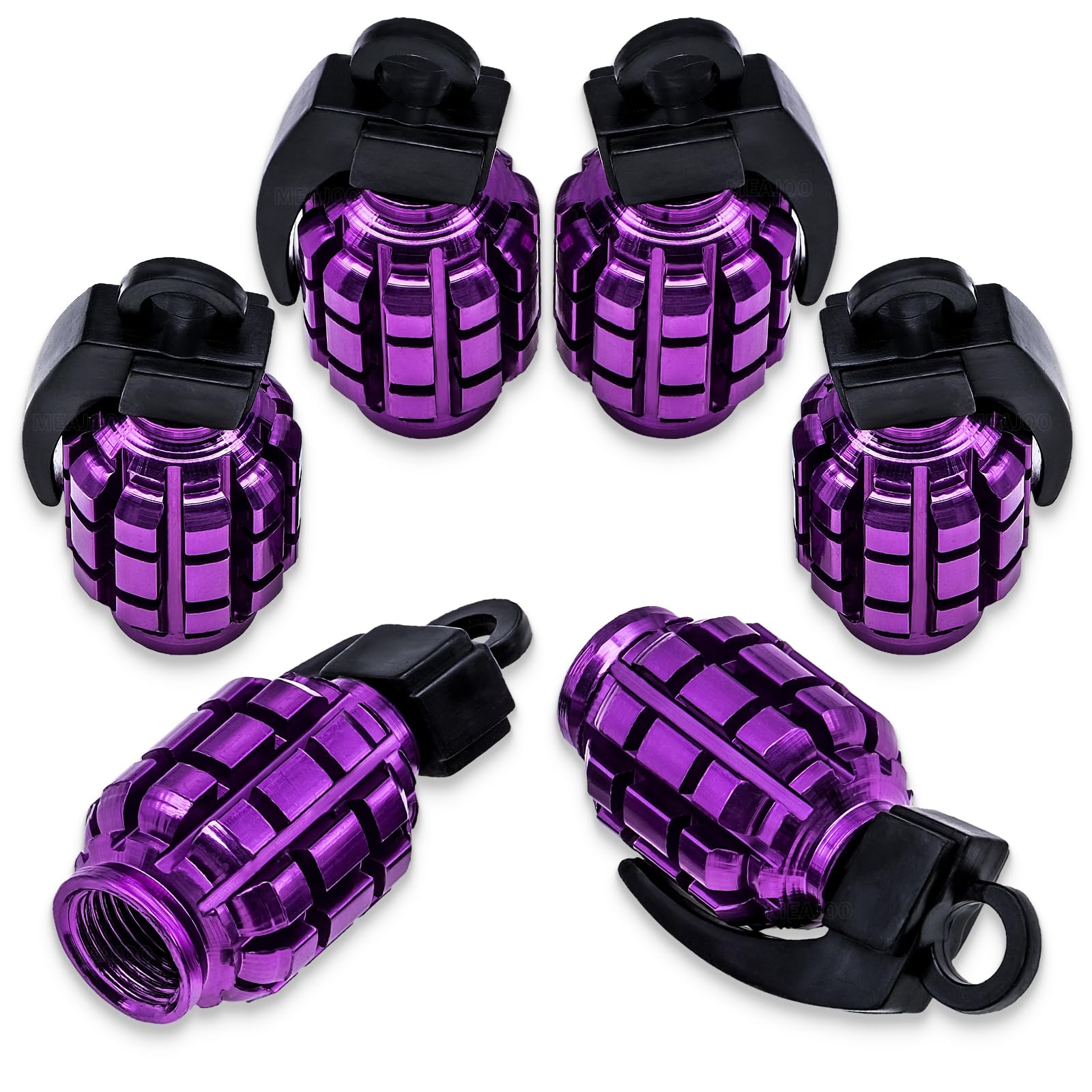 Meajoo 6Pcs Tire Valve Stem Caps, Stainless Steel Tire Valve Caps Wheel Valve Caps For Cars, Trucks, Suv, Motorcycles, Bikes And