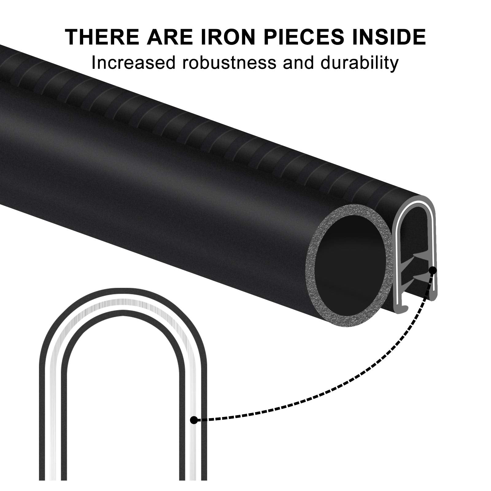 Car Door Rubber Seal Strip with Side Bulb, 20 Feet PVC Bulb Trim with EPDM Automotive Rubber Weather Stripping for Cars, Boats,