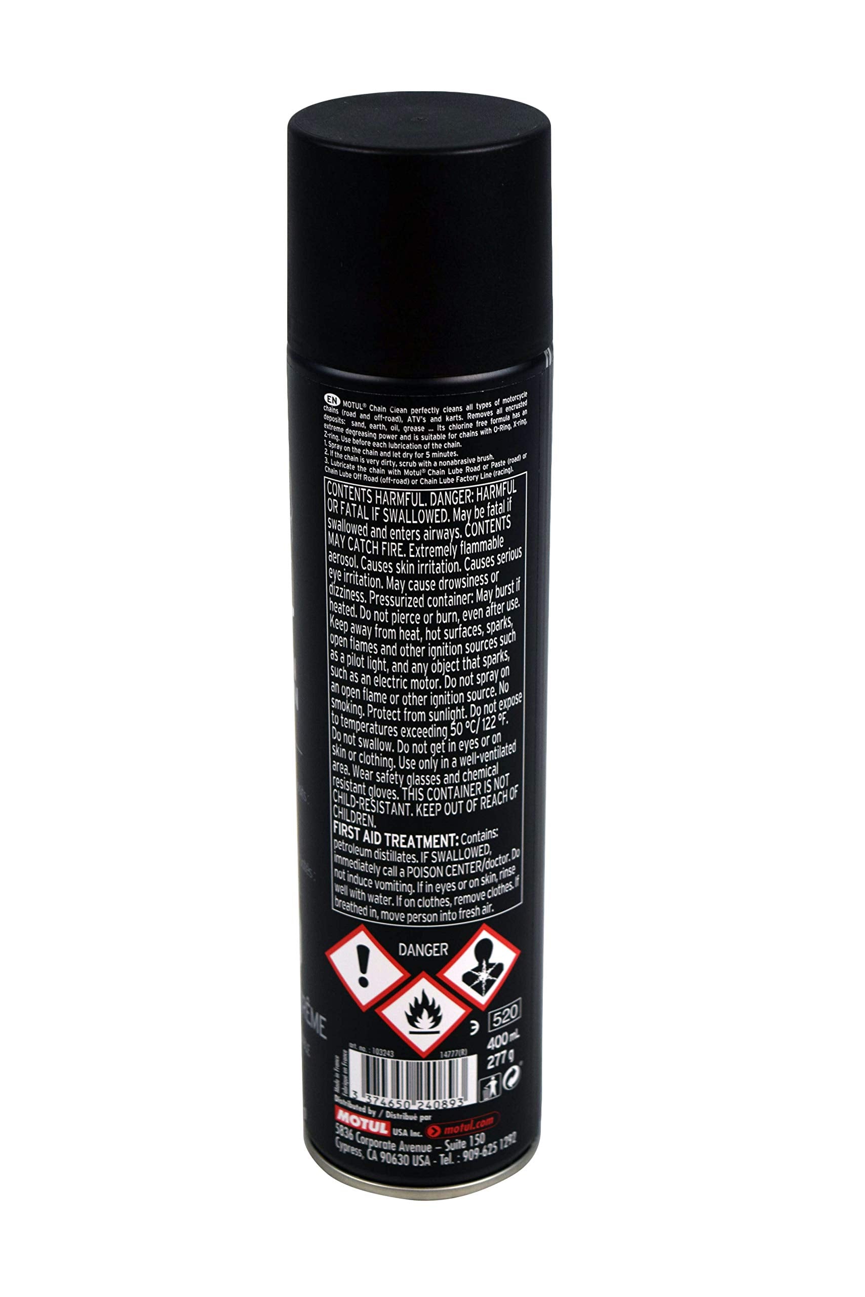 Motul 103243 C1 Chain Clean O, X & Z-Ring Compatible 400mL/9.8 Fl oz Can 3 Pack