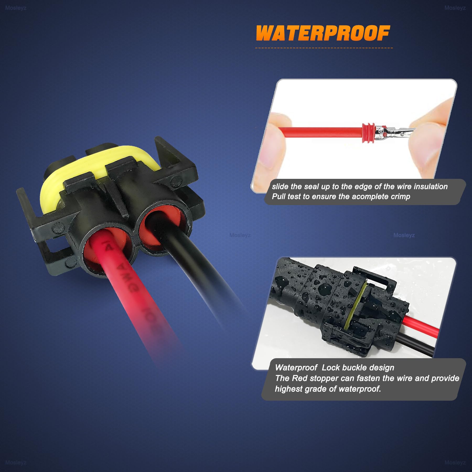 H11 Pigtail Socket H11 H9 H8 880 881 Female Nylon Adapter Wiring Harness Connector For Headlights/Fog Lights Retrofit(Pack Of 4)