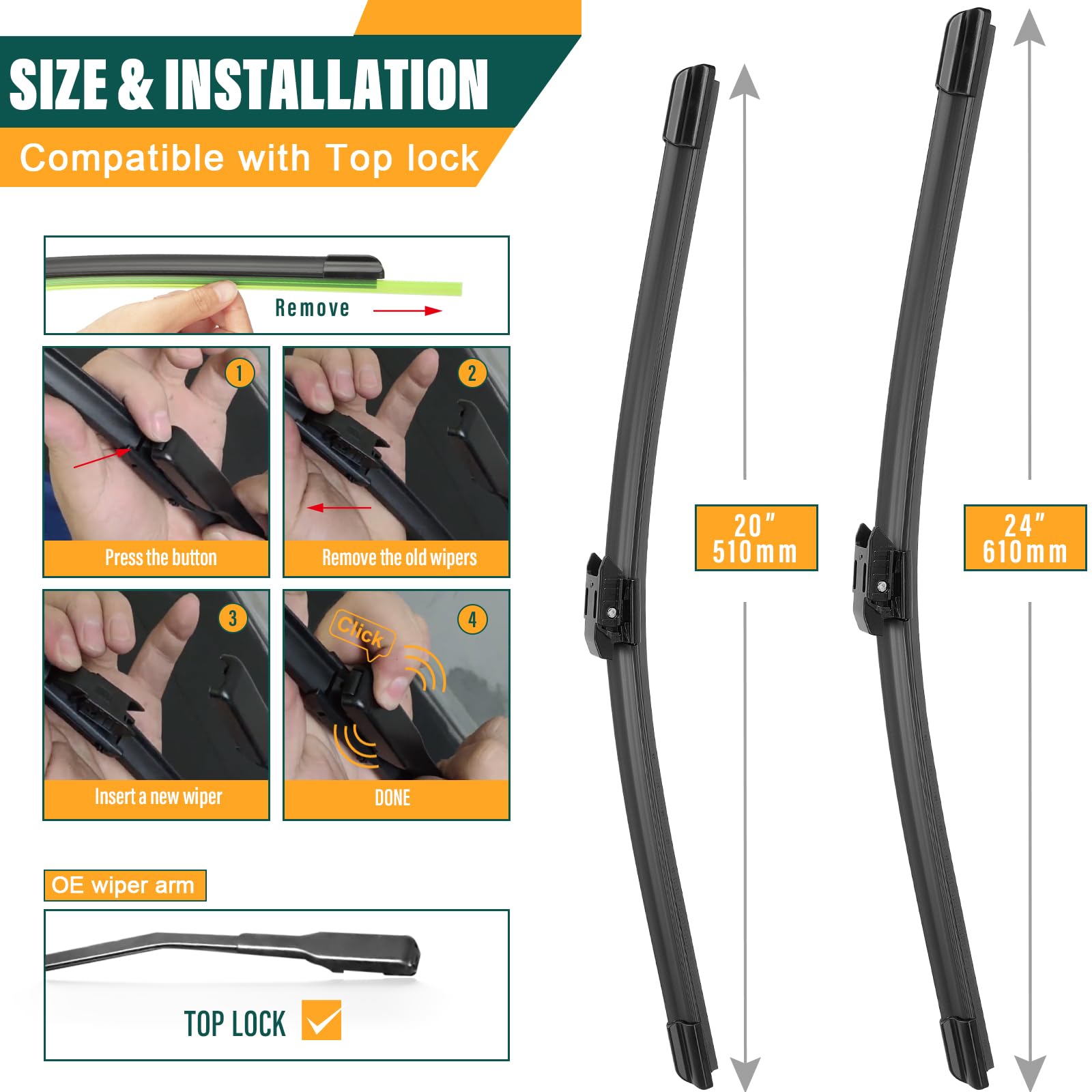 Kvq Windshield Wiper Blades Replacement For Bmw X2 2018 2019 2020 2021 2022 Original Factory Quality Front Rear Wiper Blade Set