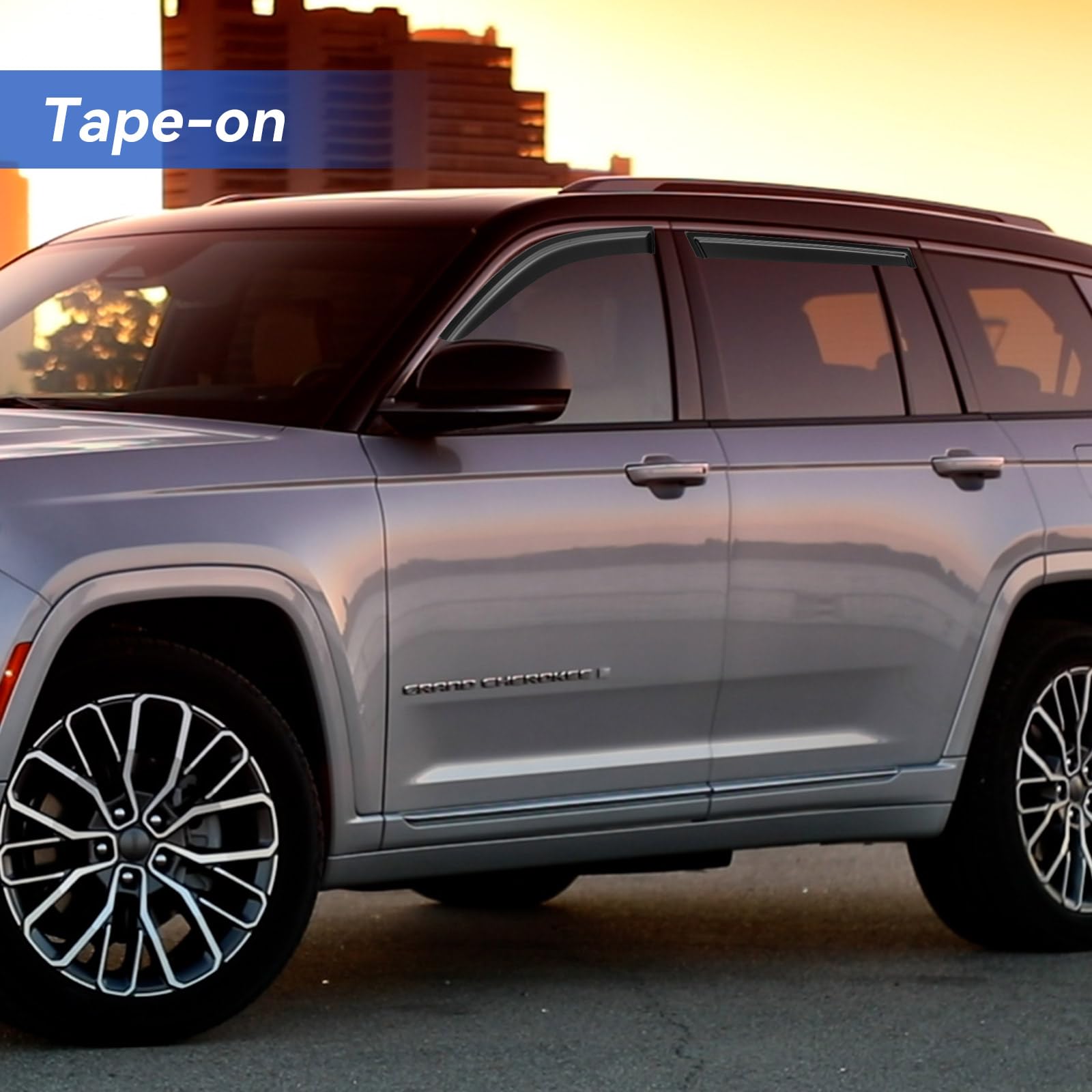 Window Visors Rain Guards for 2014-2023 Jeep Cherokee, Out-Channel Window Vent Wind Deflectors Visors Shades for 14-23 Cherokee