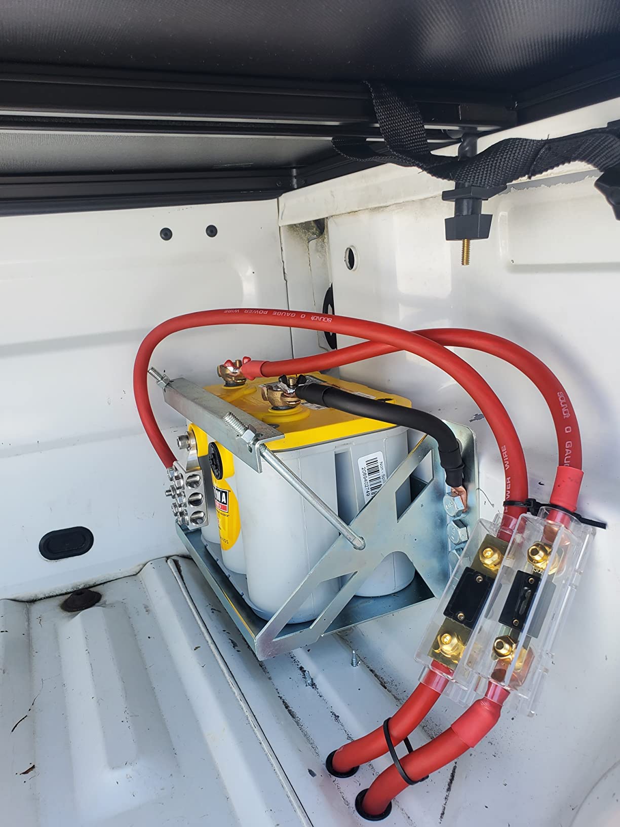 Metal Steel Bolt-In Battery Mounting Box Tray Bracket Hold Down Universal Lightweight 14.375'' Oal - Fits Up To 10.63''  7.06''