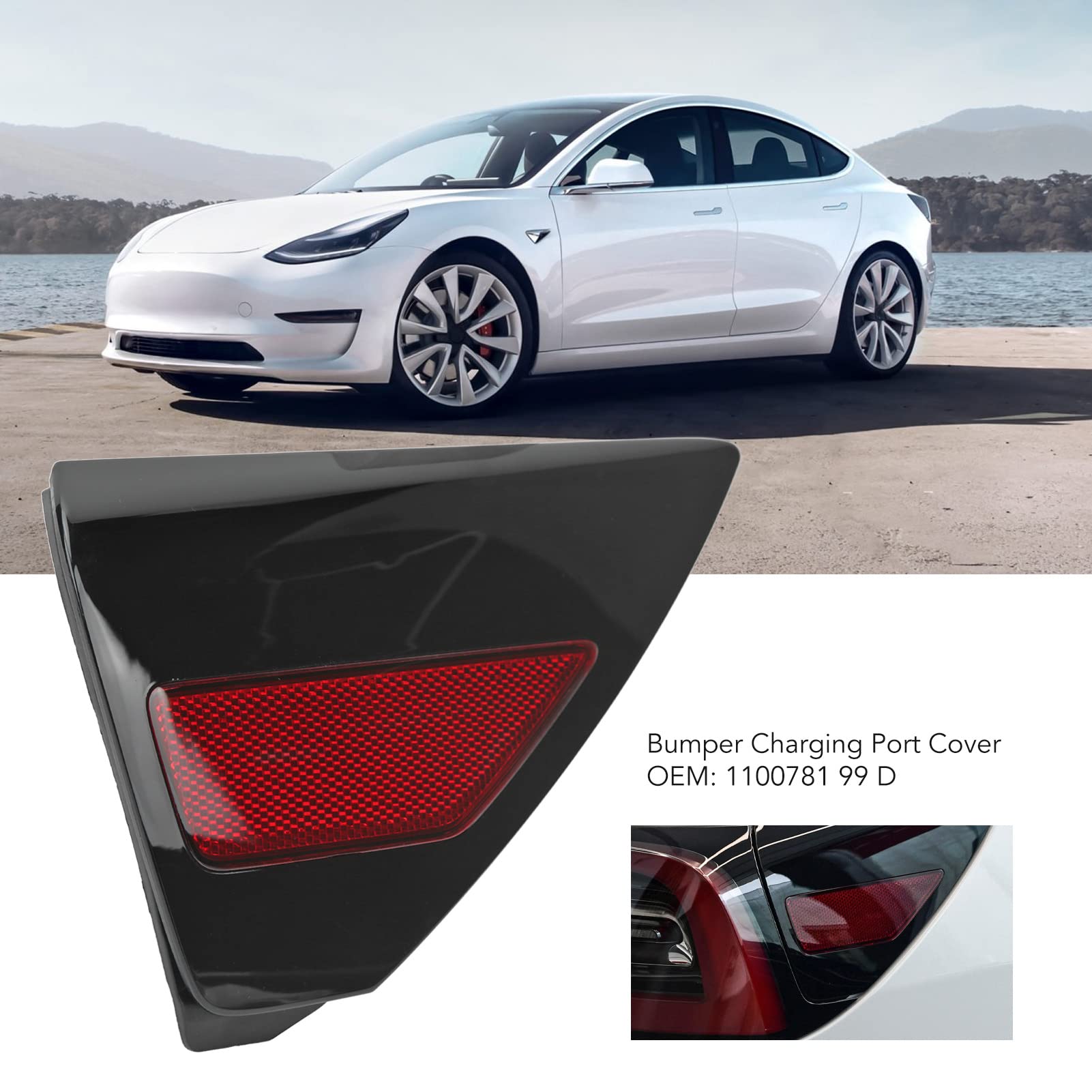 Estink Rear Right Bumper Reflector Light, 1100781 99 D Right Rear Tail Light Panel Mount Reflector Cover Rear Right Passenger Quarter Panel Port Cover For Y, Estink4T96Cx7Kvp