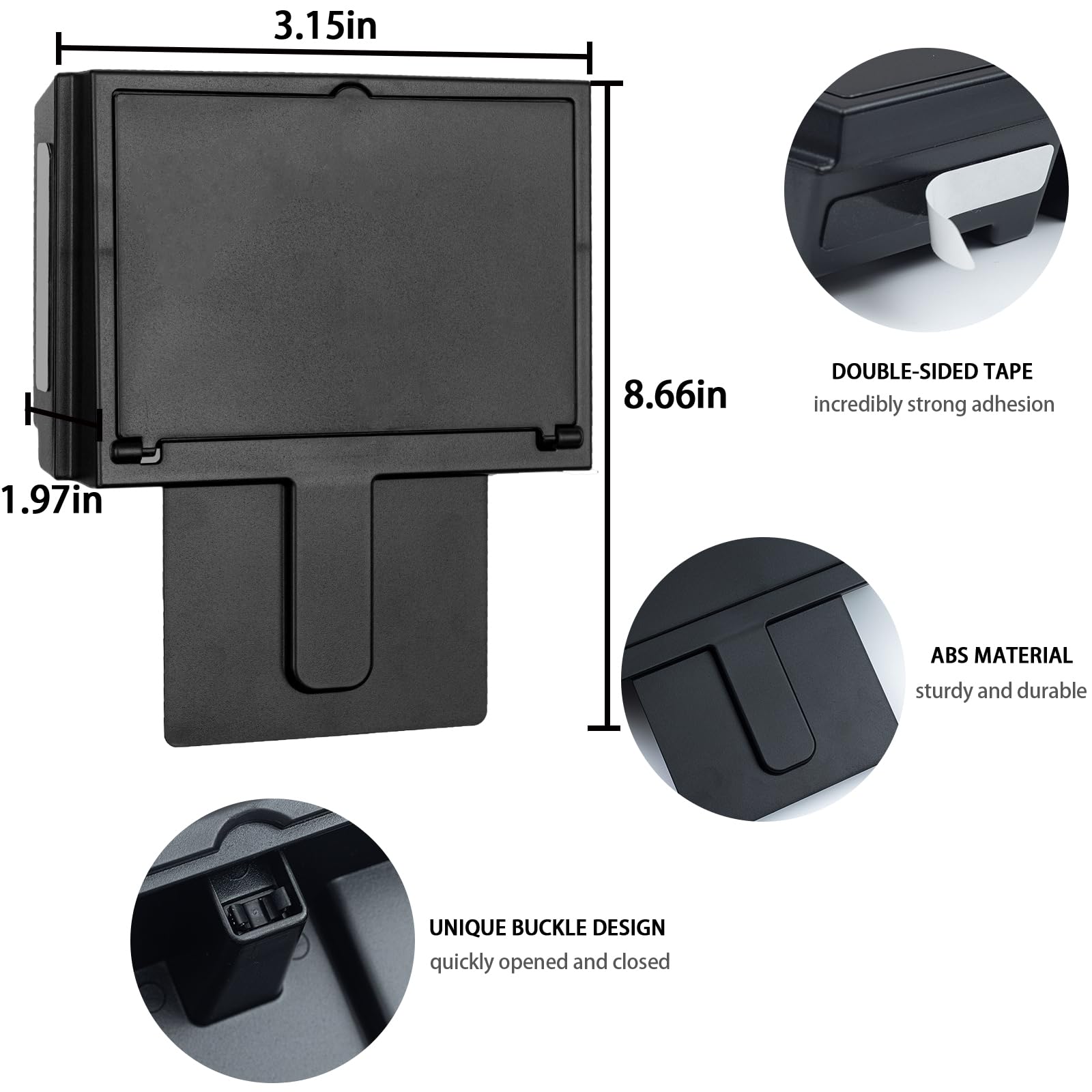 JDMCAR One-Touch Hidden Storage Box for Toyota 4Runner 2010-2024 - Black Center Console Organizer Accessory