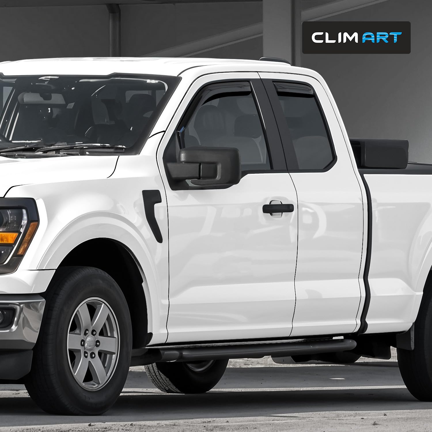 Clim Art In-Channel Incredibly Durable Rain Guards Compatible With Ford F150 2021-2025 Supercab, Original Window Deflectors, Ven