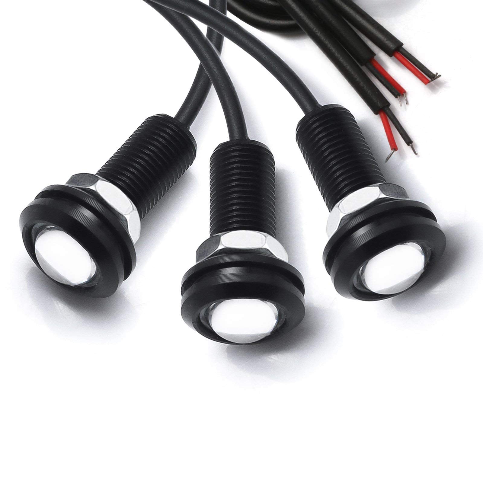 Xotic Tech 3Pcs Led Front Grille Marker Lights W/Projector Lens Assembly Compatible With Cars, Pickups, Trucks, Suv, Trailer, 30