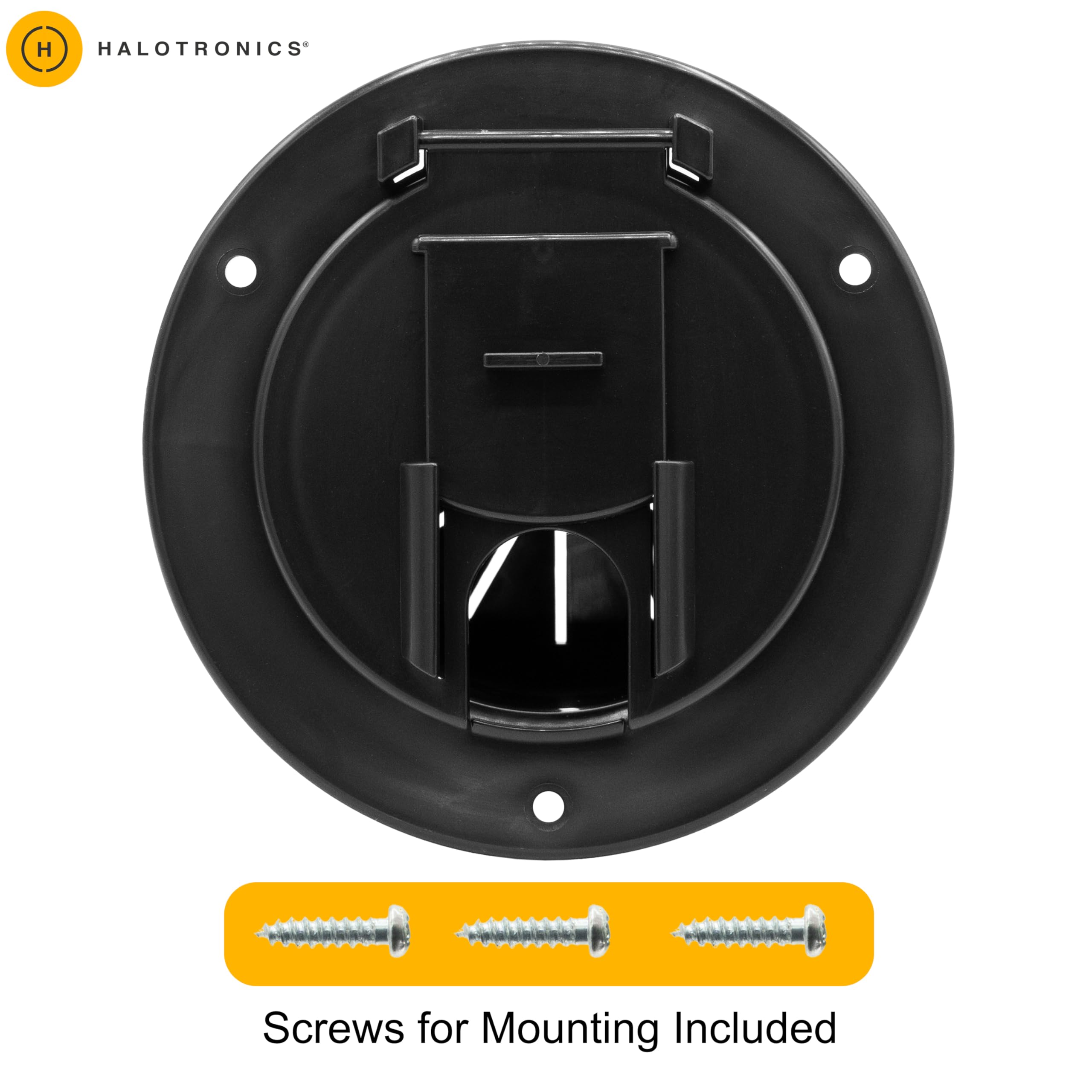 Halotronics Rv 5-Inch Round Electric Cable Hatch For 30 And 50 Amp Cords (Black)