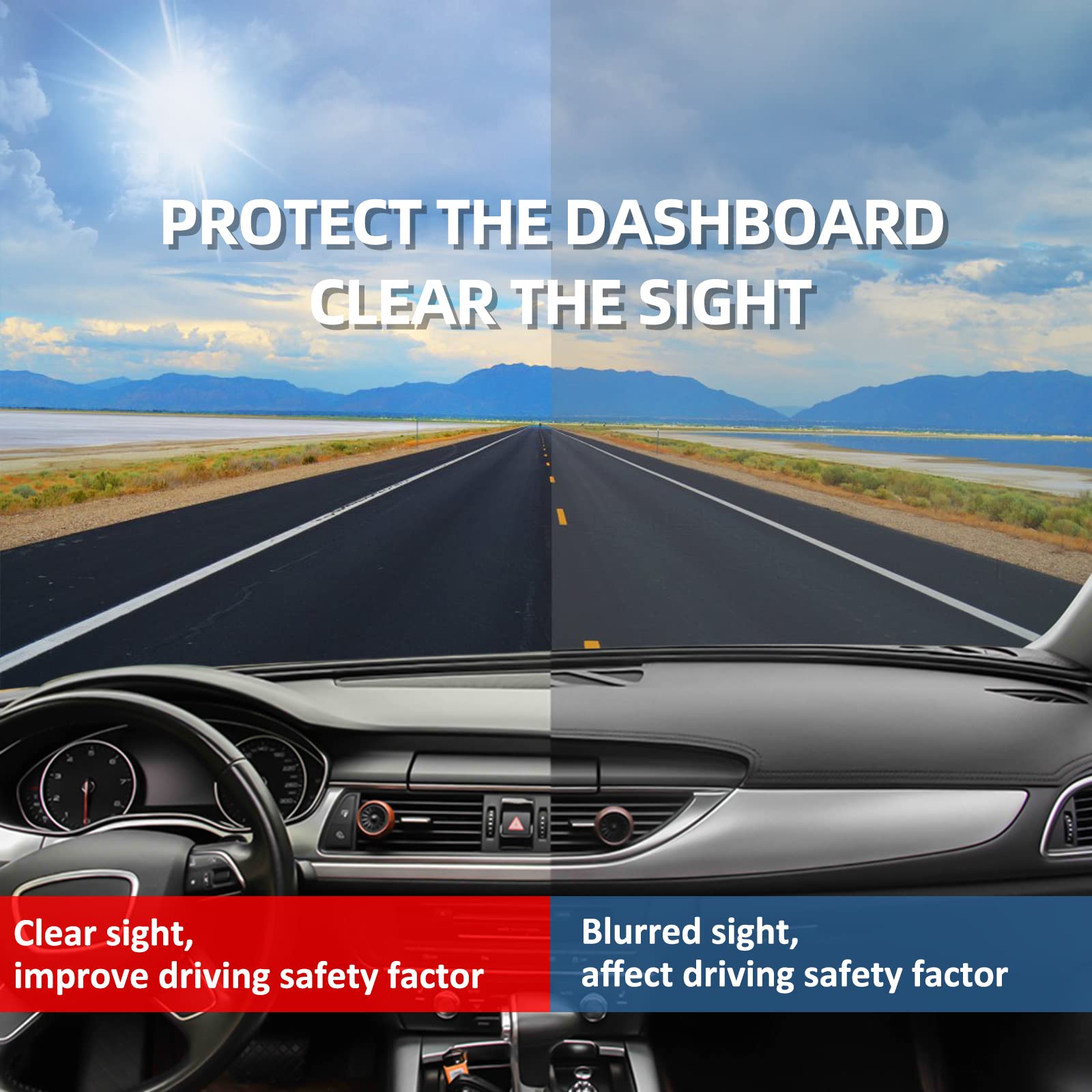 Berksyde Dashboard Dash Cover Mat Carpet Compatible With 2007-2011 Toyota Camry(Black)