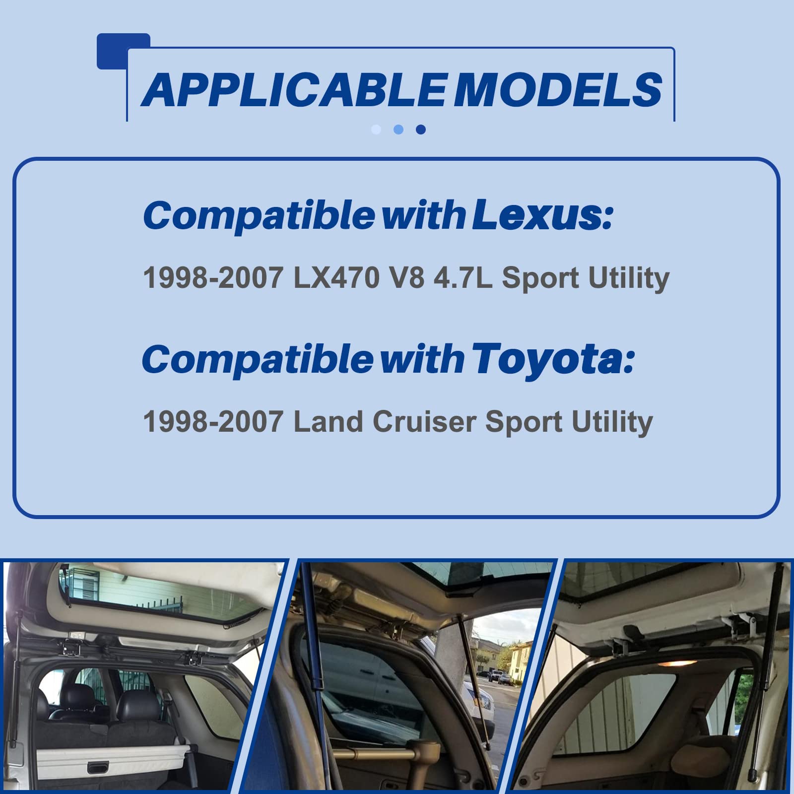 Otuayauto Liftgate Struts Replacement For 1998-2007 Lexus Lx470, 1998-2007 Toyota Land Cruiser - Rear Hatch Lift Supports - Oem#