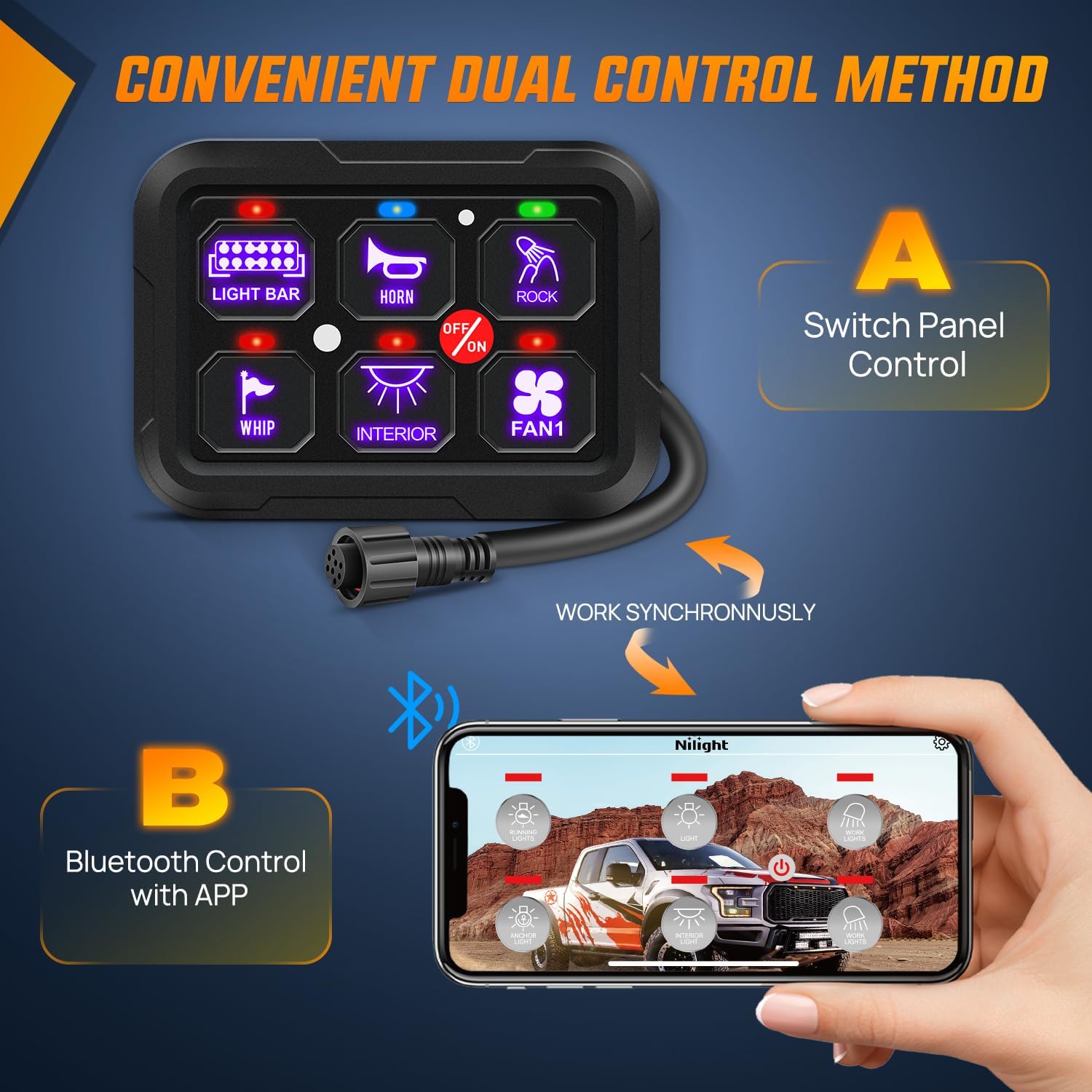 Nilight 6 Gang Switch Panel 12V 24V Universal Circuit Control Relay System With Rgb Backlight App Control Fuse Wiring Harness Au
