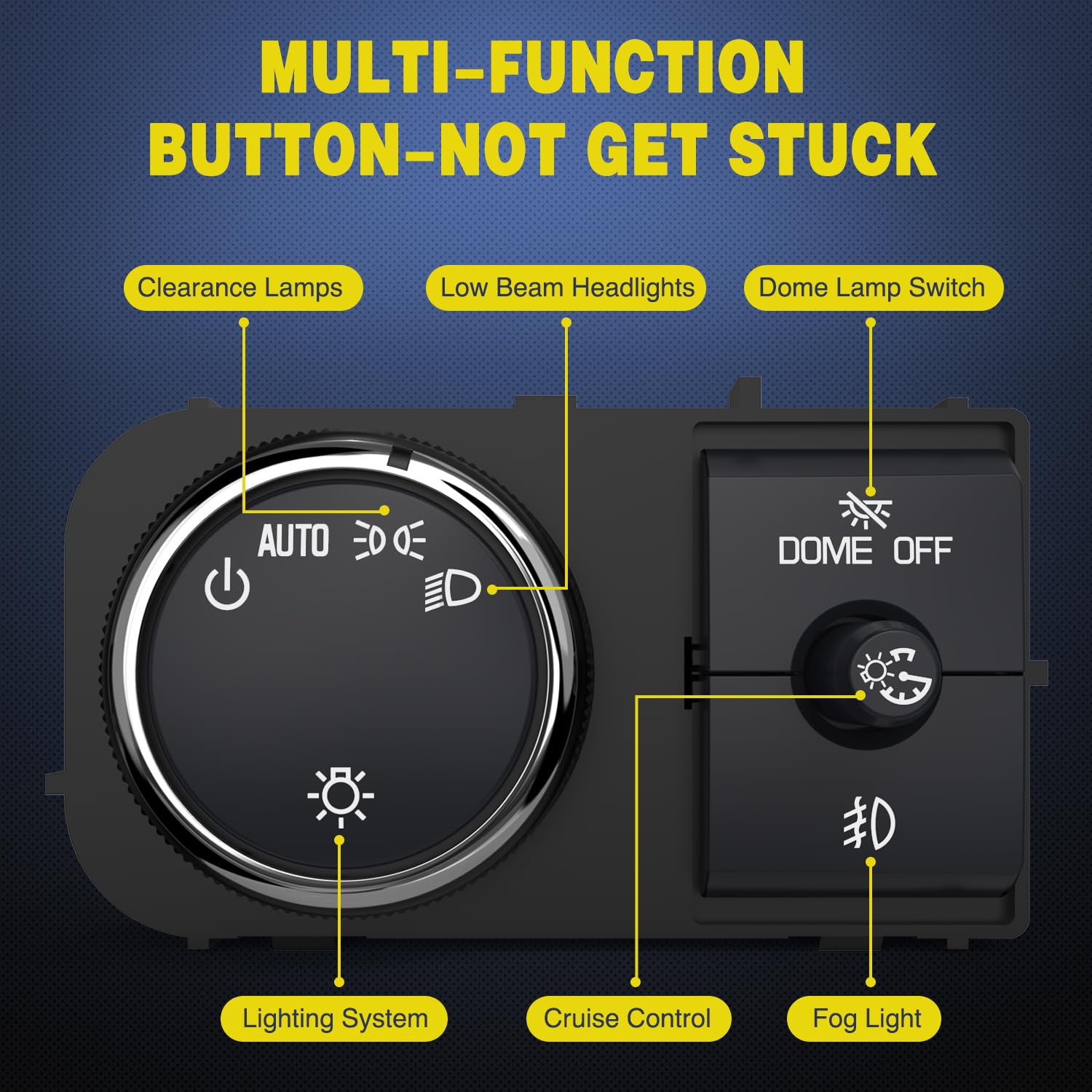 Nilight Headlight Dimmer Switch Compatible With 2007 2008 2009 2010 2011 2013 Chevy Silverado 1500 2500Hd 3500Hd Tahoe 2007-2014