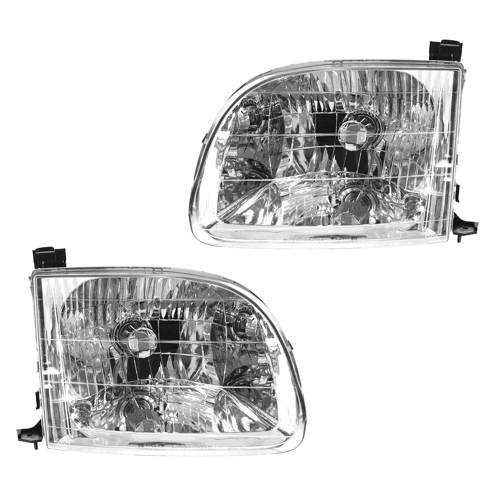 Trq Driver & Passenger Side Headlight Assembly Set Headlights Driver & Passenger Side Compatible With 2000-2004 Toyota Tundra To