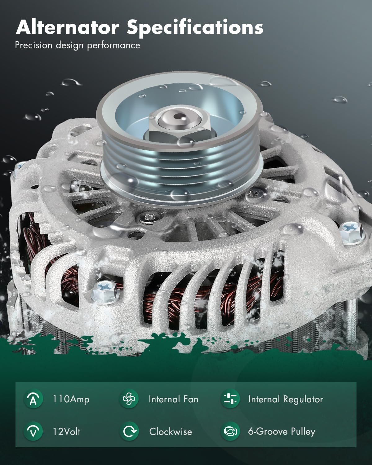 SCITOO Alternator Fits for Infiniti for FX35 2003-2008, for G35 2003-2006, for QX4 2003,for Nissan for 350Z 2003-2006,for Nissan