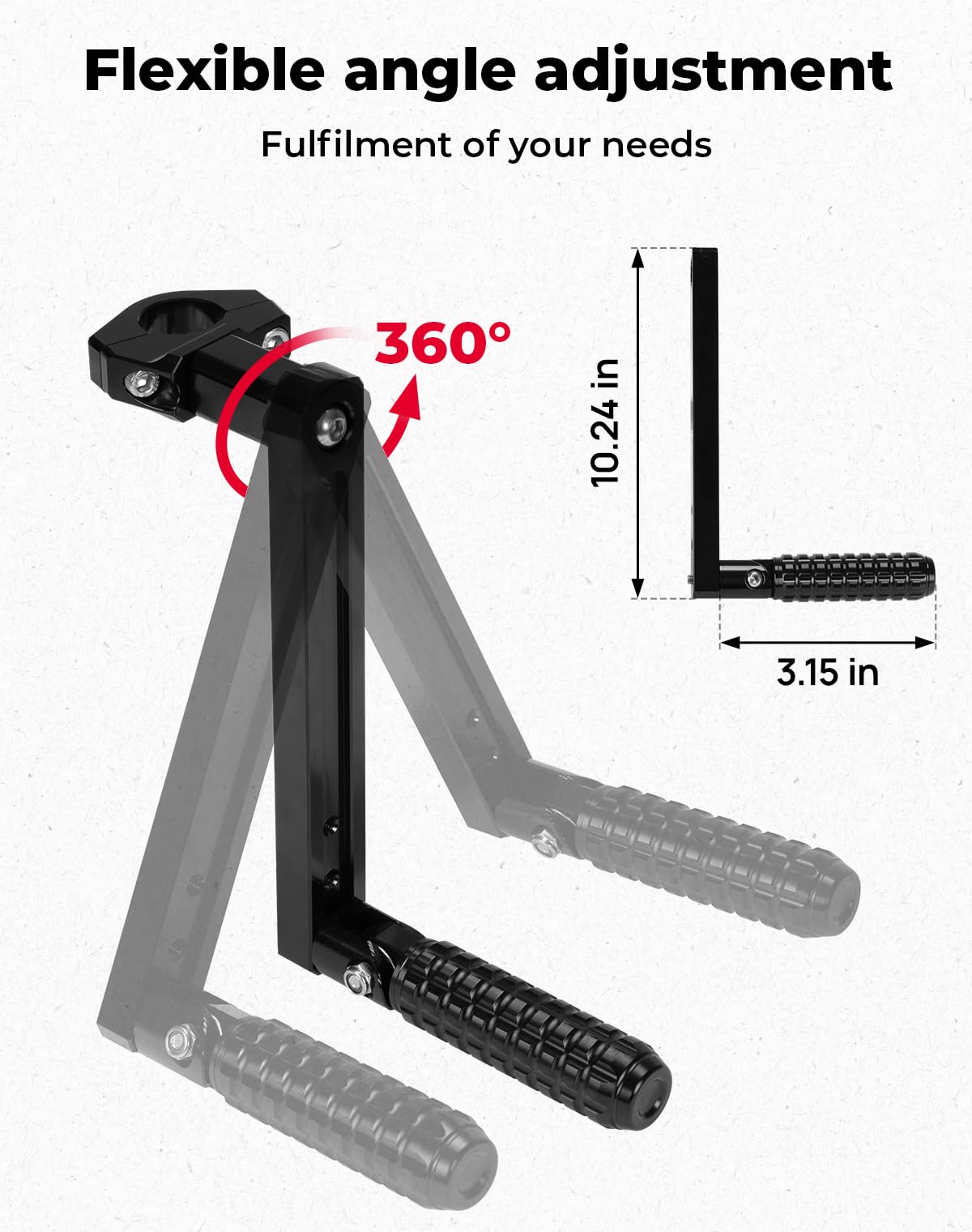 KEMIMOTO Universal Motorcycle 7/8-1.25'' Highway Pegs Adjustable Footpeg Kit Compatible with 22-32 mm diameter frame bars & cras