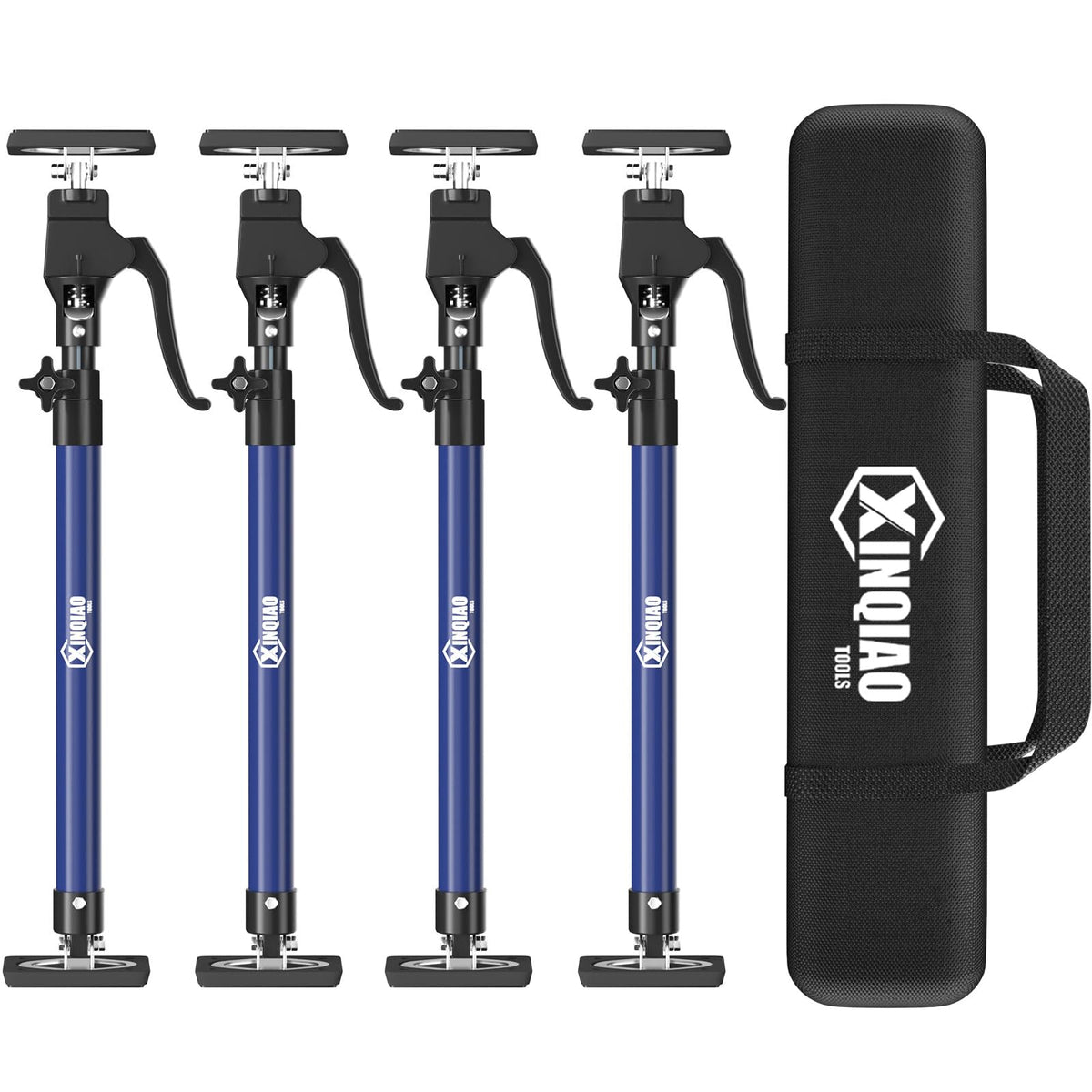 Xinqiao Third Hand Tool 3Rd Hand Support System, Premium Steel Support Rod With 154 Lb Capacity For Cabinet Jack, Drywall Jack& Cargo Bars, 23.6 In- 45.3 In Long, 4 Pc, Blue