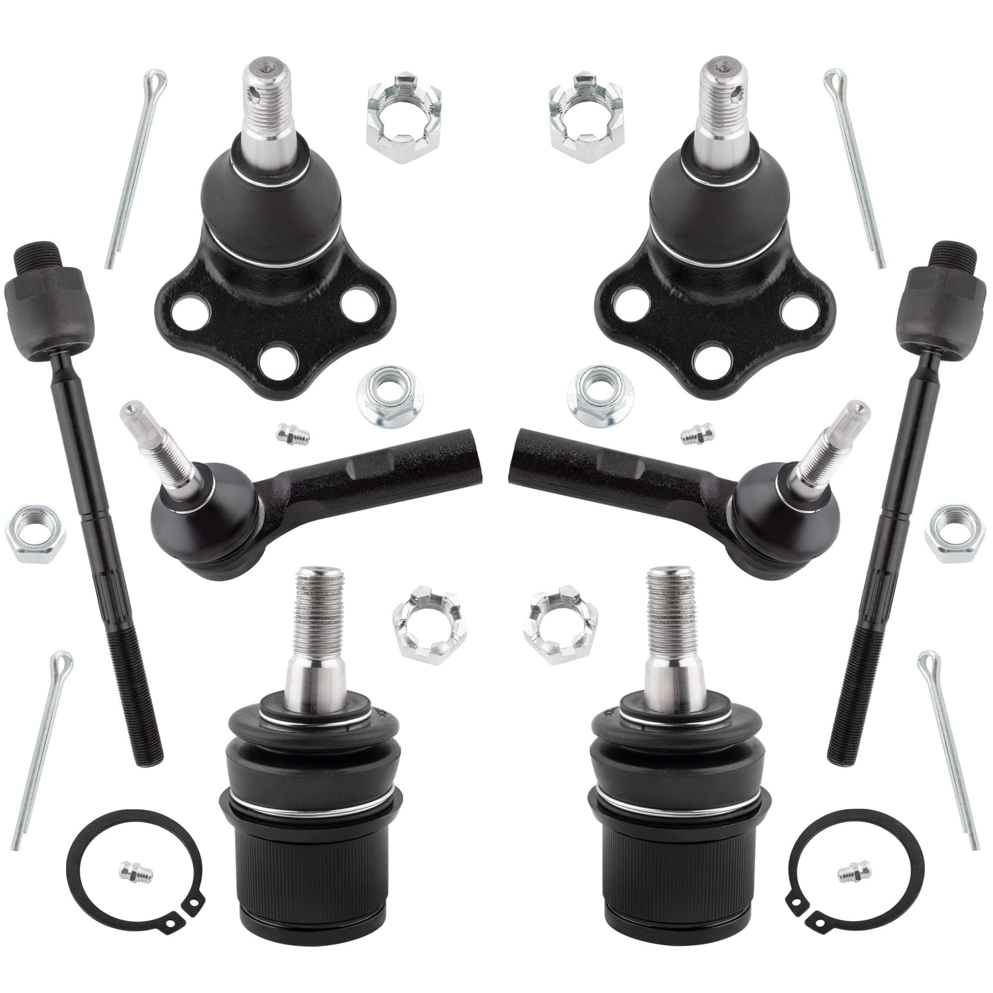 BOXI (Set of 8) 4WD Front Upper Lower Ball Joints Inner Outer Tie Rods Front Suspension Kit Fit for Dodge Dakota 2000-2004 | for