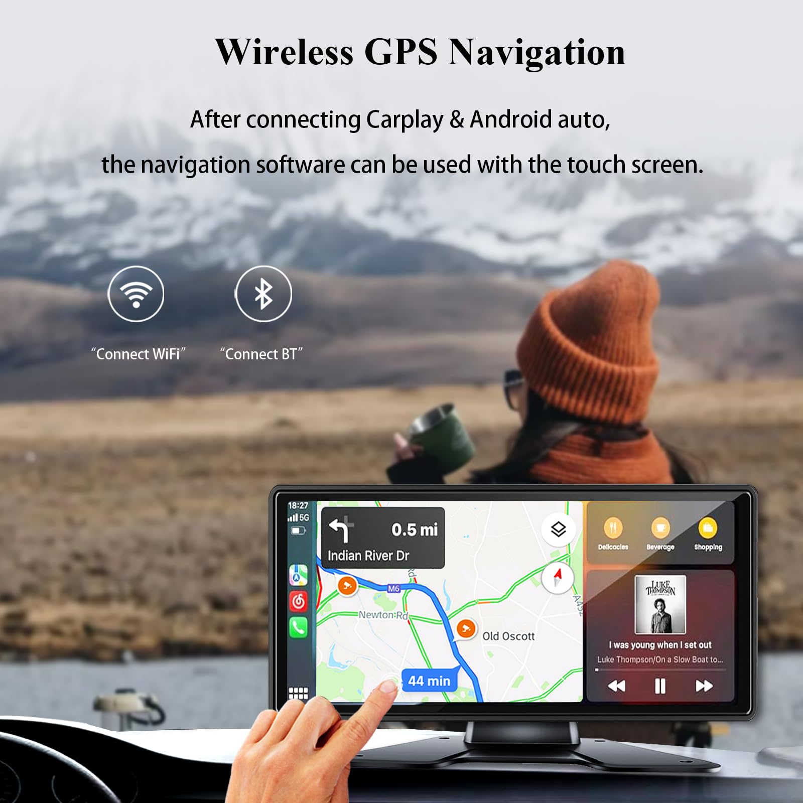 Rv Camera System With Carplay, 10.36'' Touchable Quad Split Monitor + 1080P Hd Backup Camera System With Android Auto Mirror Lin