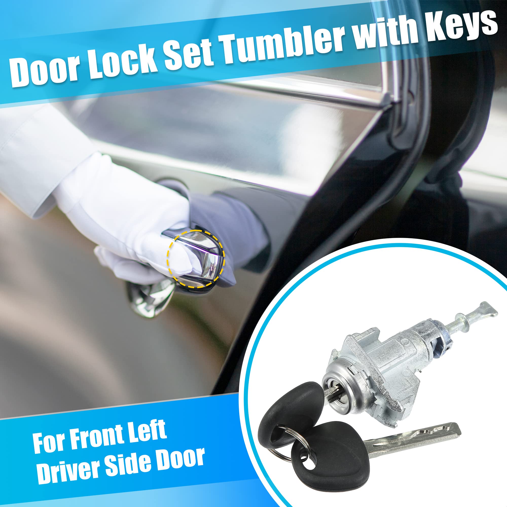 X Autohaux 1 Set Door Lock Cylinder Set Kit With 2 Keys For Kia Optima 2011-2018 Left Driver Side Door Lock Set Tumbler With Key