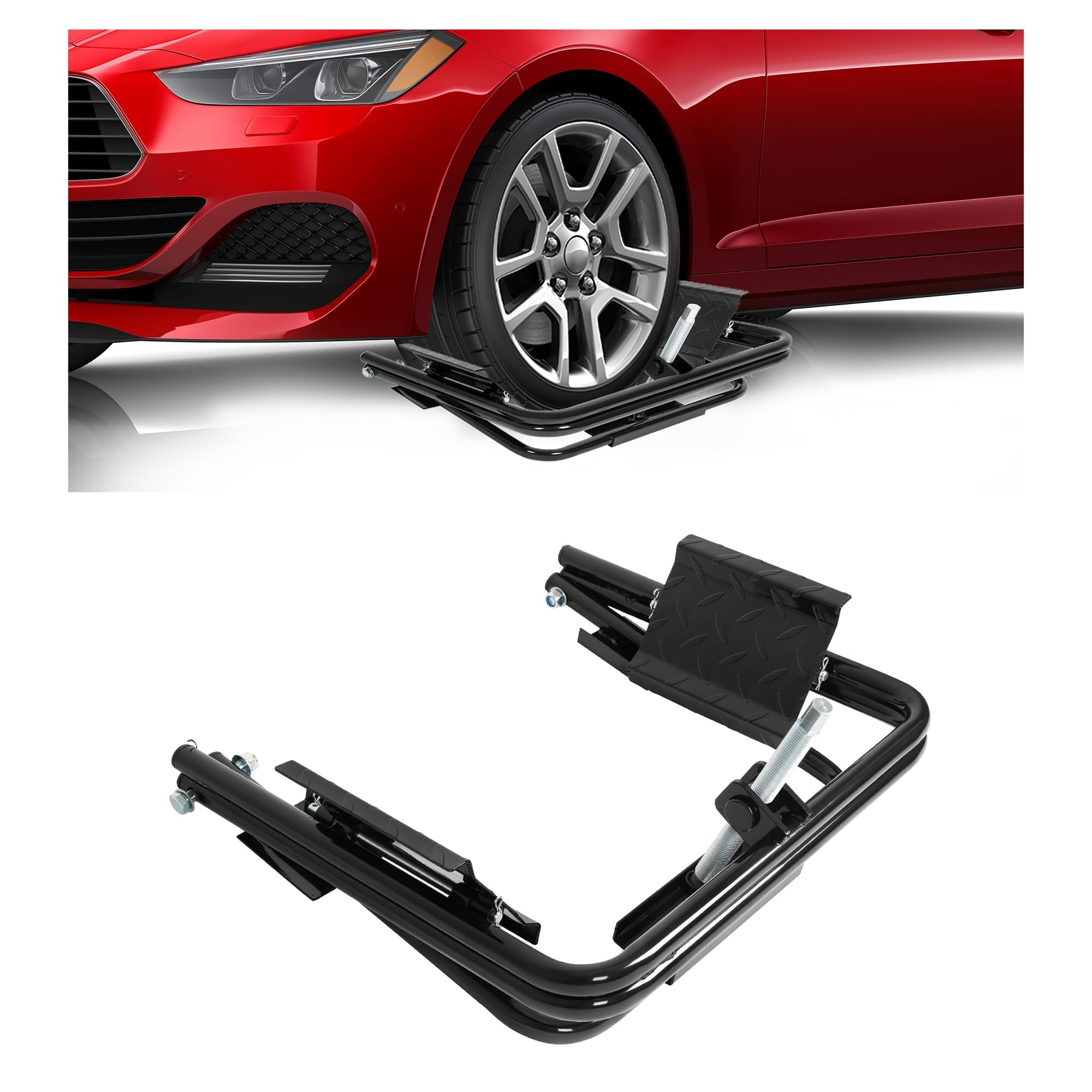 KUAFU Light Trailer Tire Leveler with Ratchet Wrench Compatible with Light RV Trailers Camper Van Truck Fits Most Trailers with